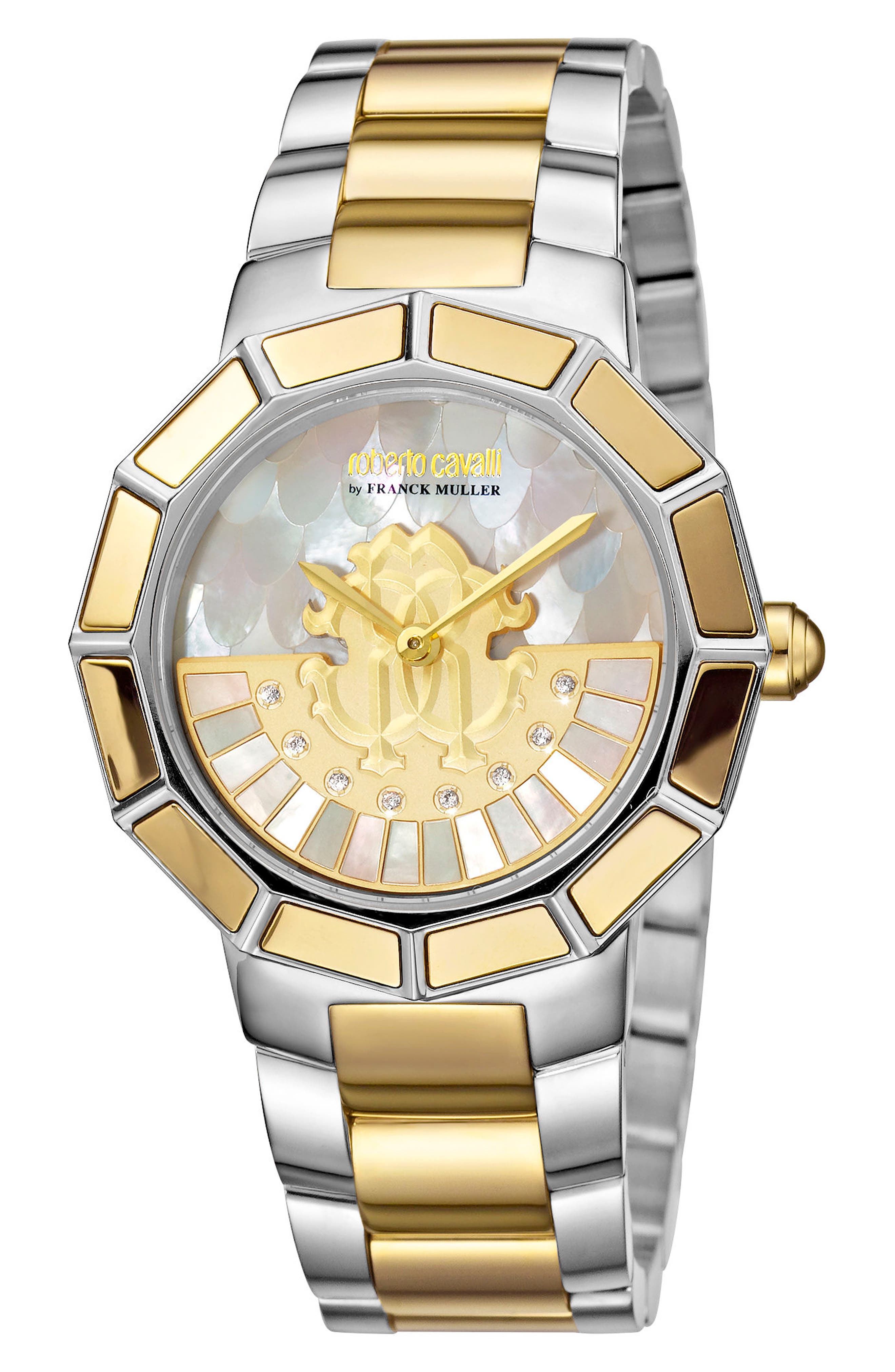 Roberto Cavalli by Franck Muller Rotating Dial Bracelet Watch, 37mm