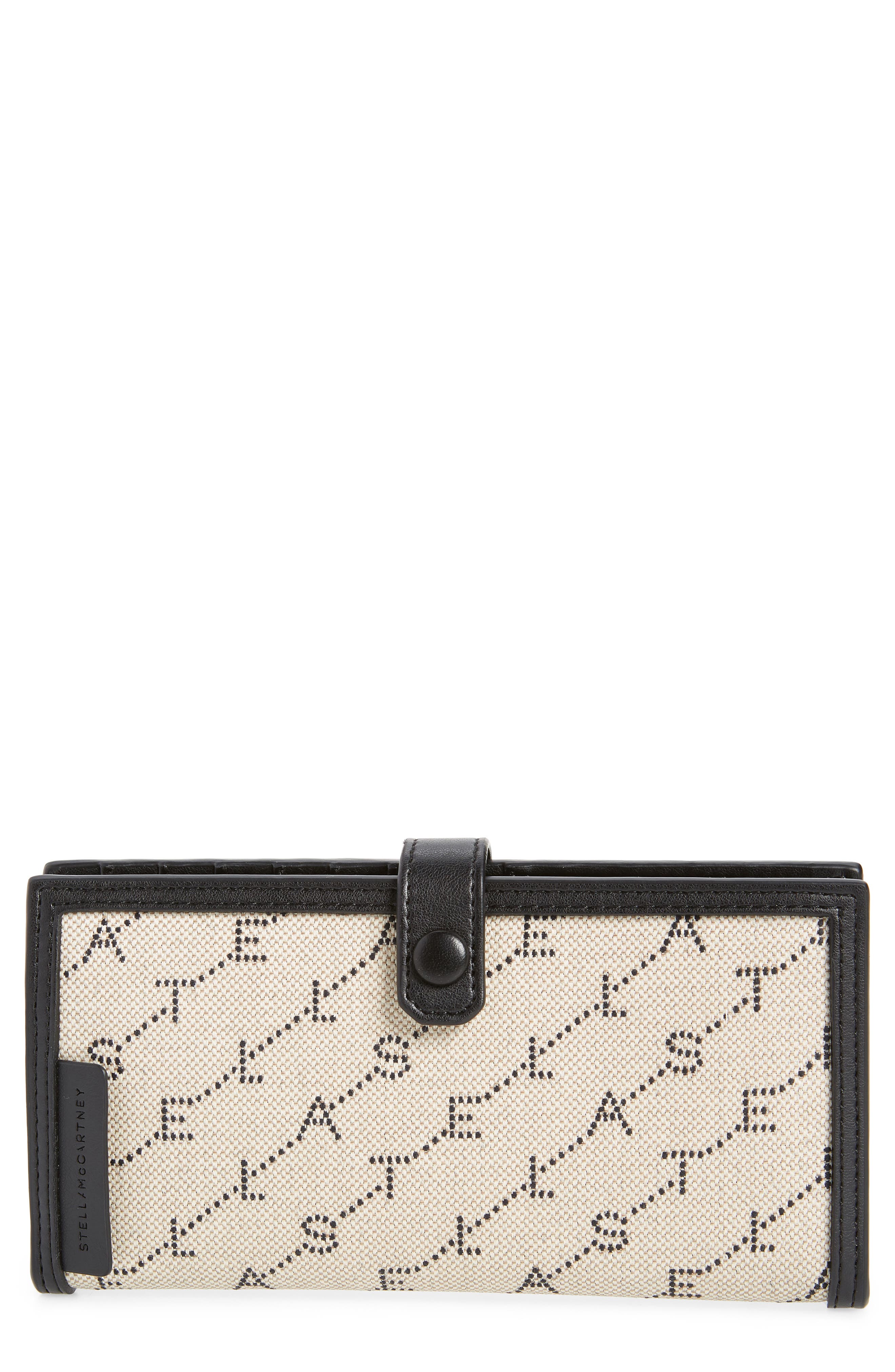 Stella Mccartney Stitched Logo Continental Wallet - Beige