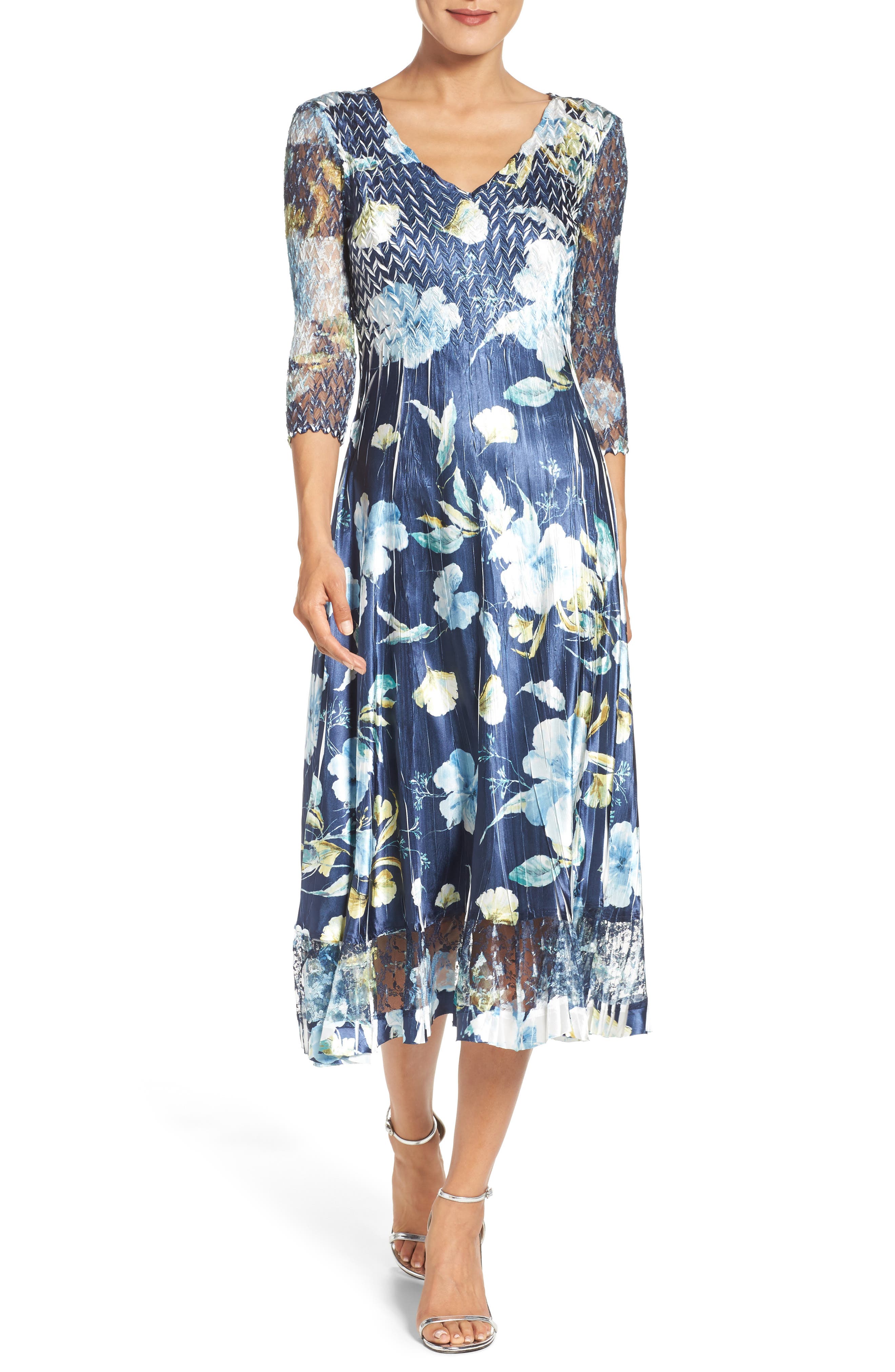 Petite Komarov A-Line Dress, Blue