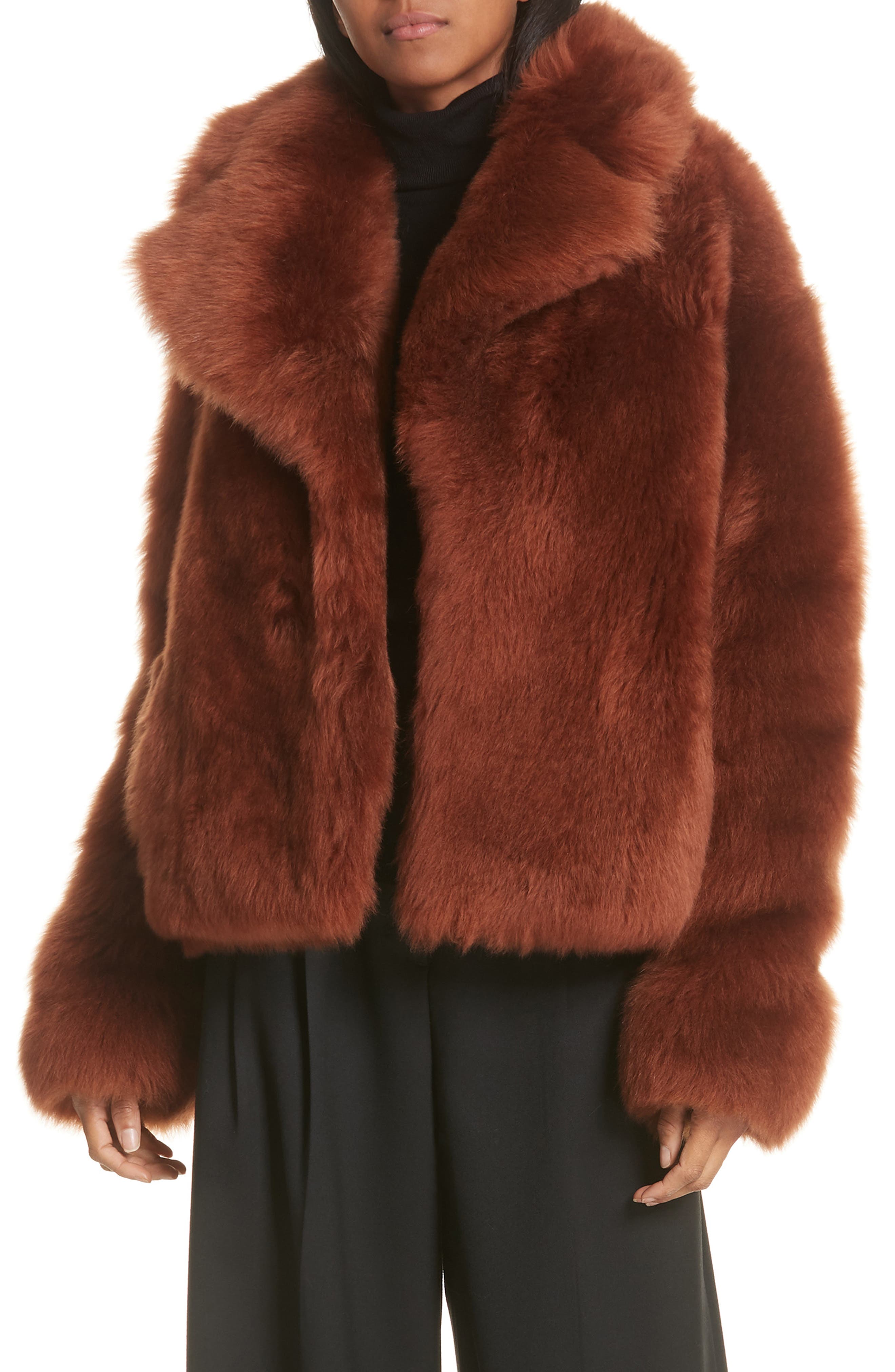A.l.c. Dean Genuine Shearling Coat, Orange