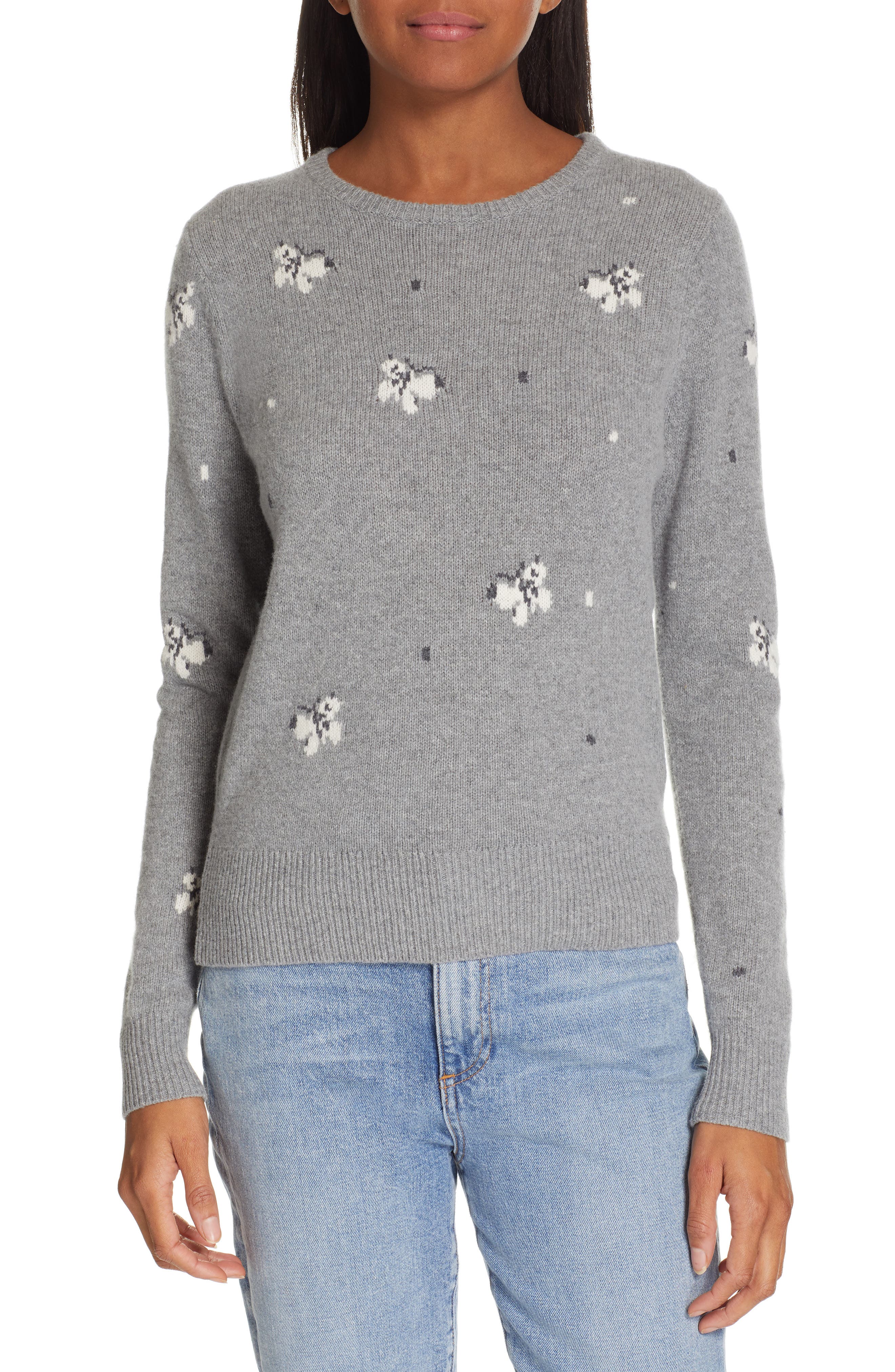 La Vie Rebecca Taylor Butterfly Wool Blend Sweater, Grey