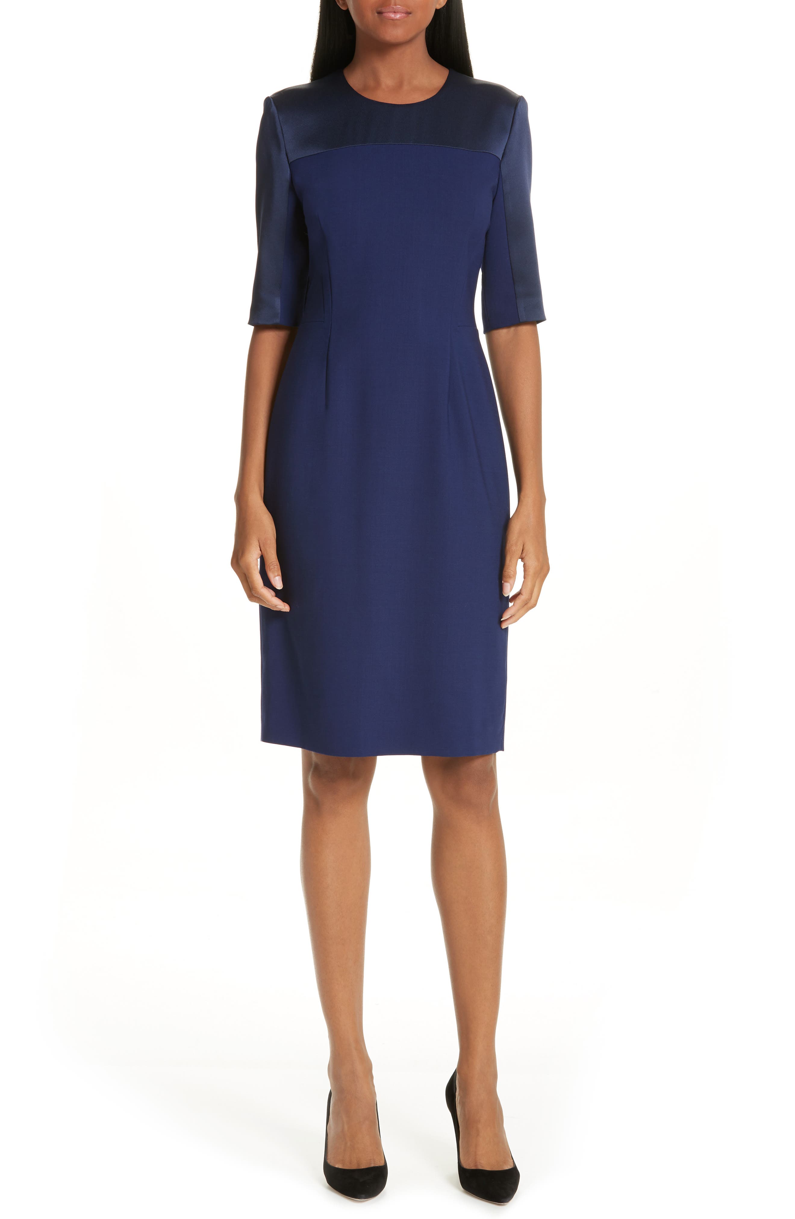 Boss Danufa Stretch Wool Sheath Dress