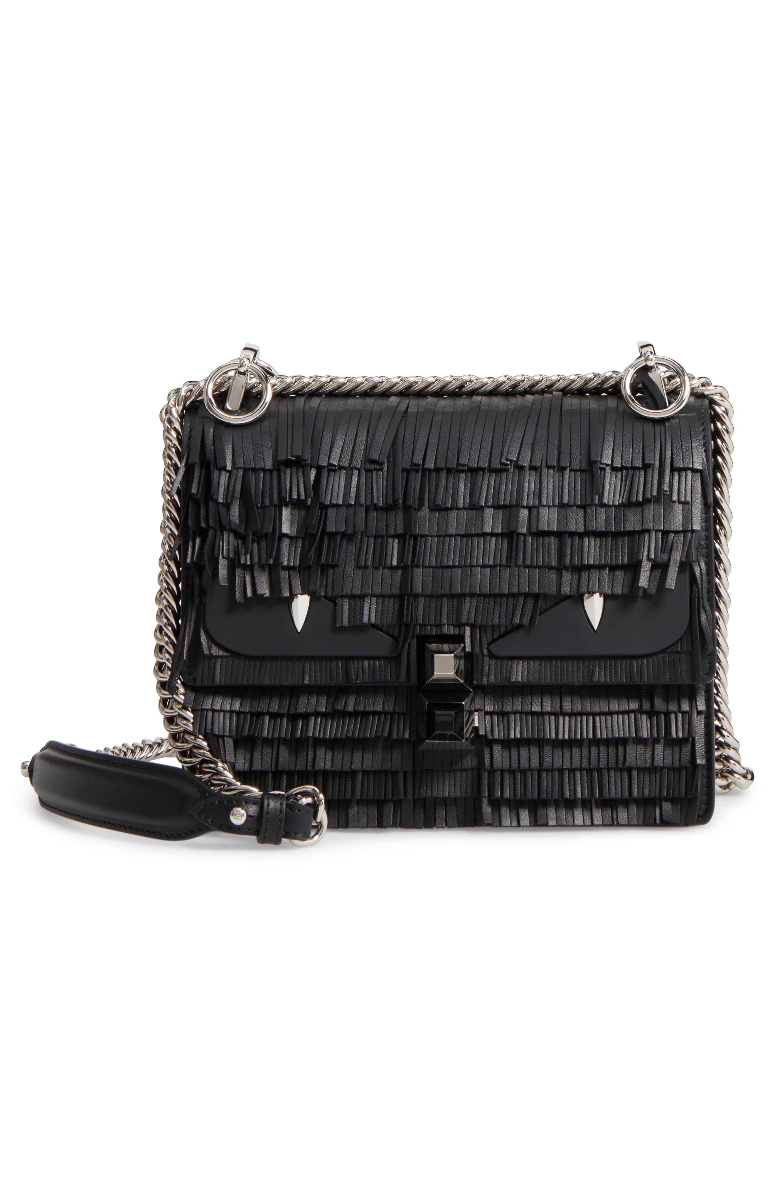 Fendi Small Kan I Fringe Monster Calfskin Shoulder Bag Nordstrom