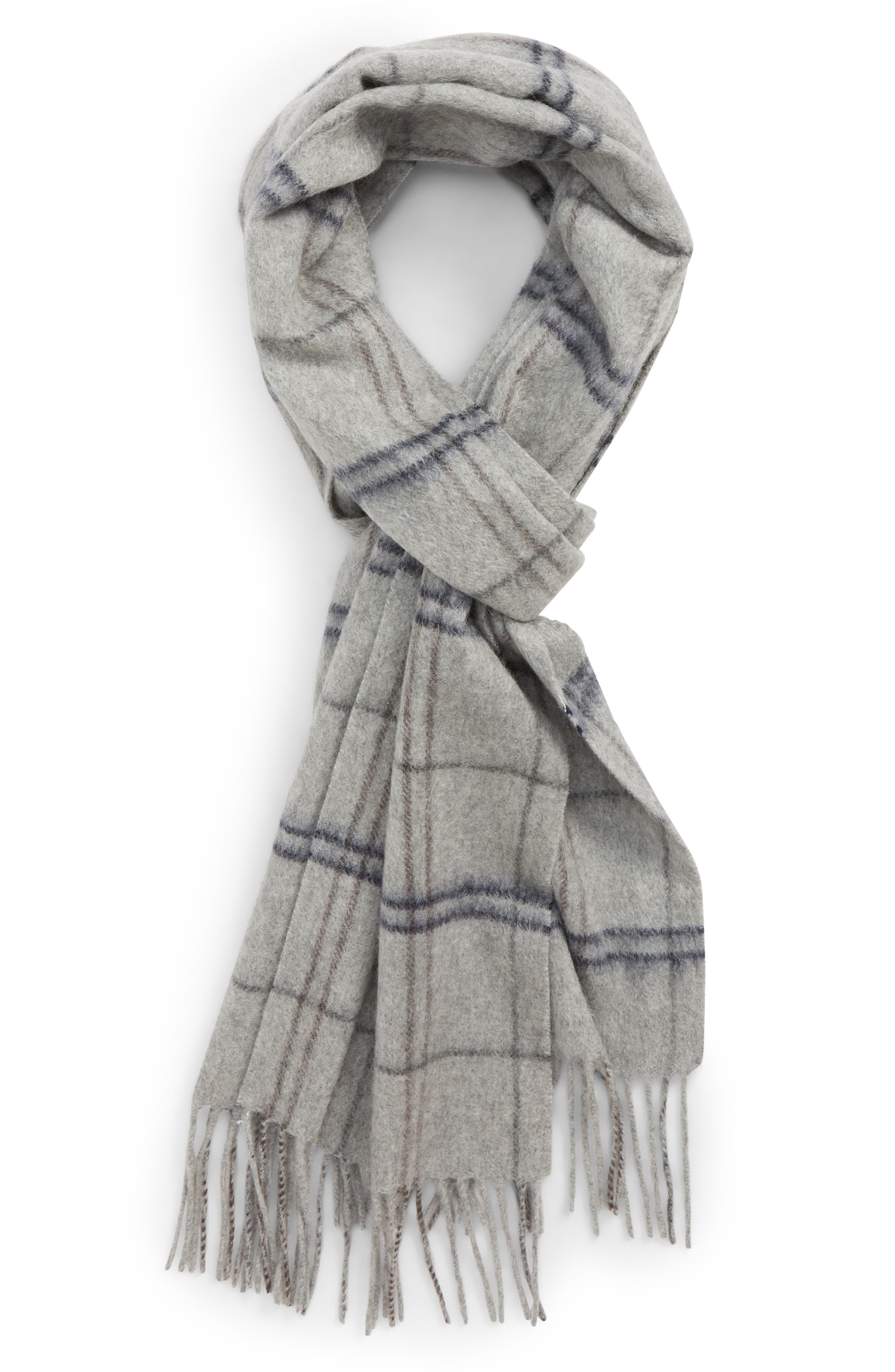 Nordstrom Men's Shop Windowpane Cashmere Scarf Nordstrom