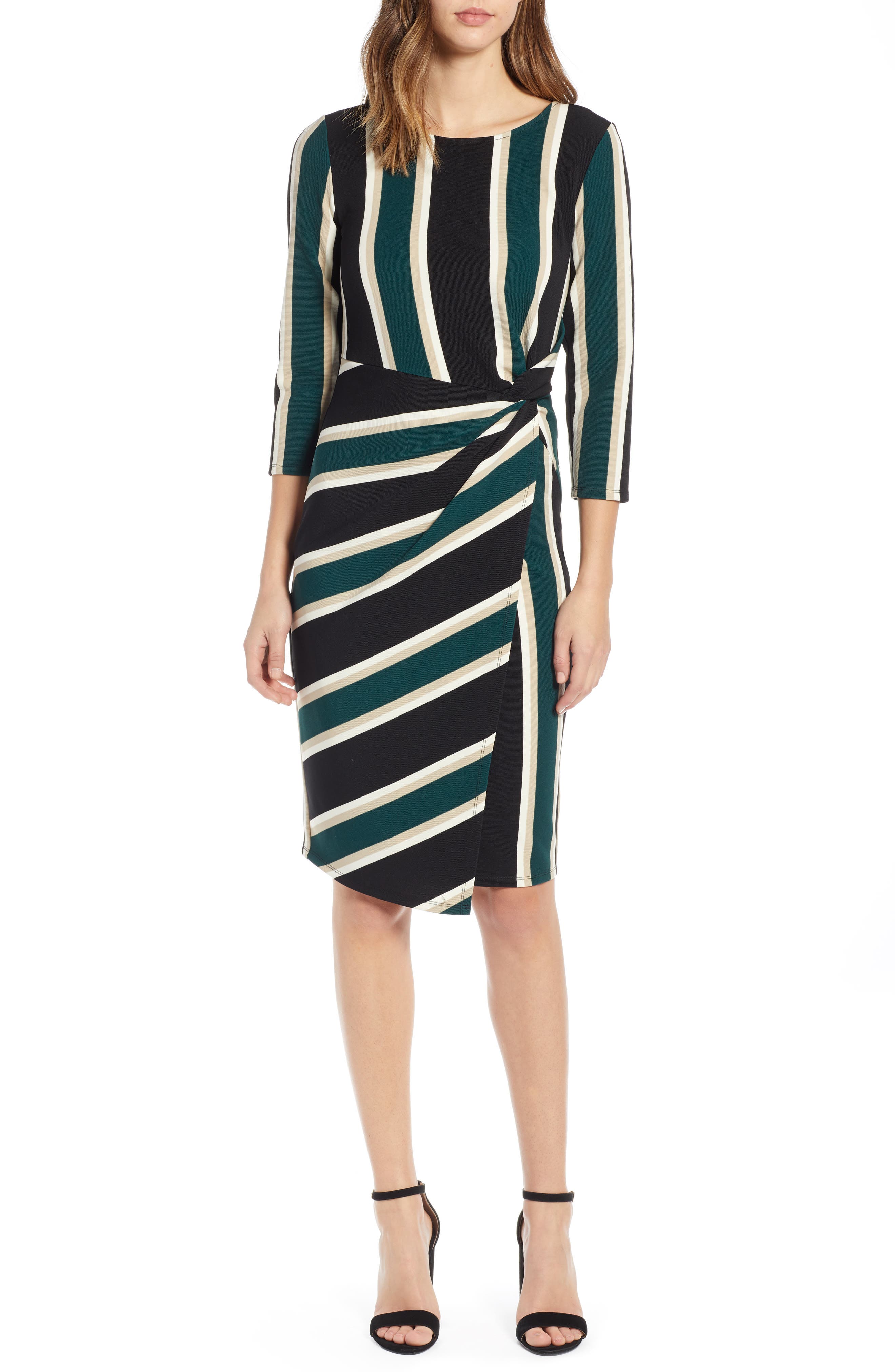 Socialite Side Twist Dress, Green