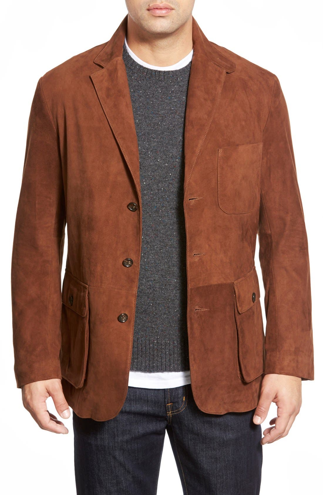 Golden Bear Slim Fit Suede Sport Coat