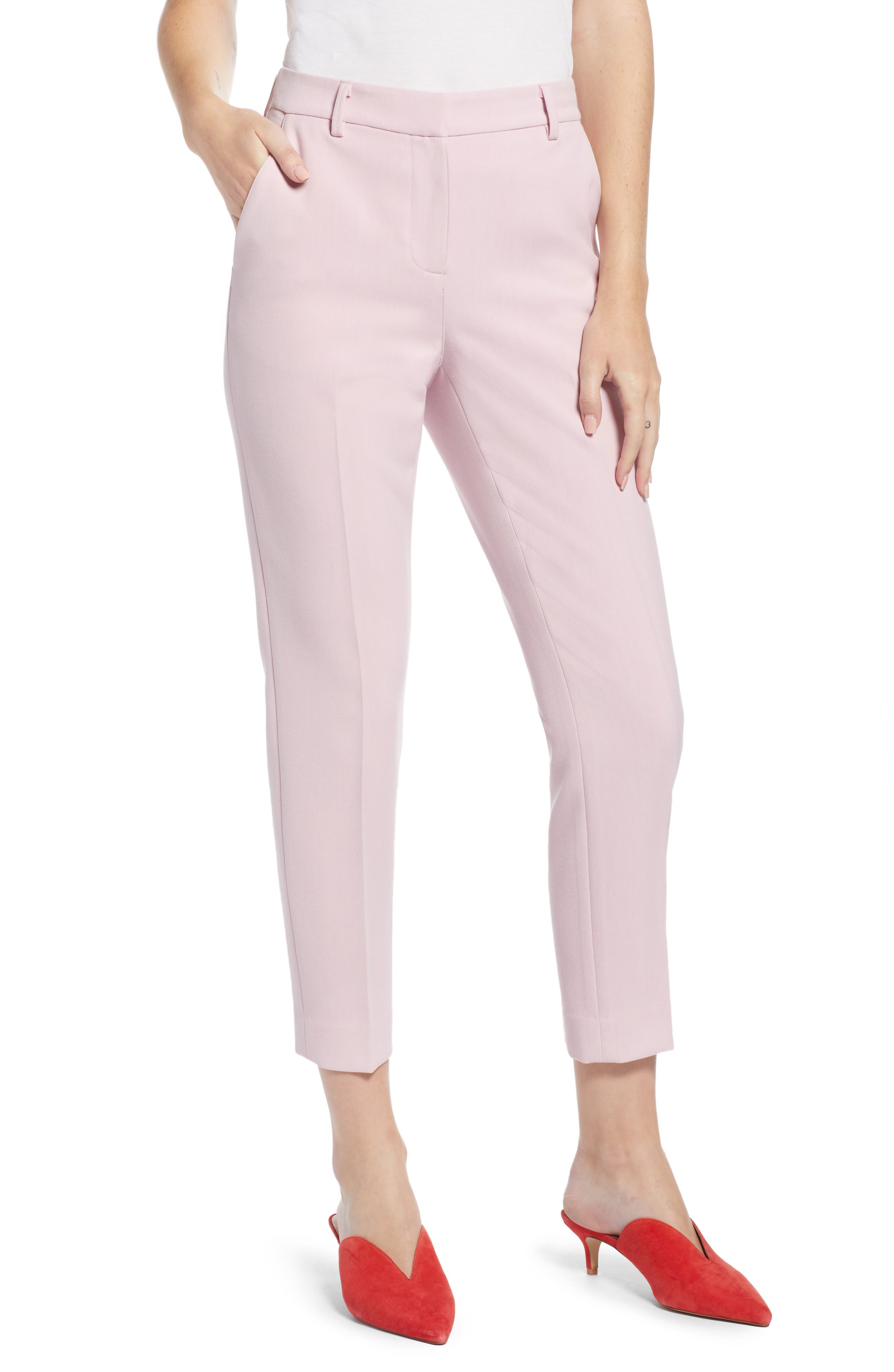 Something Navy Flat Front Trousers (Nordstrom Exclusive) Nordstrom
