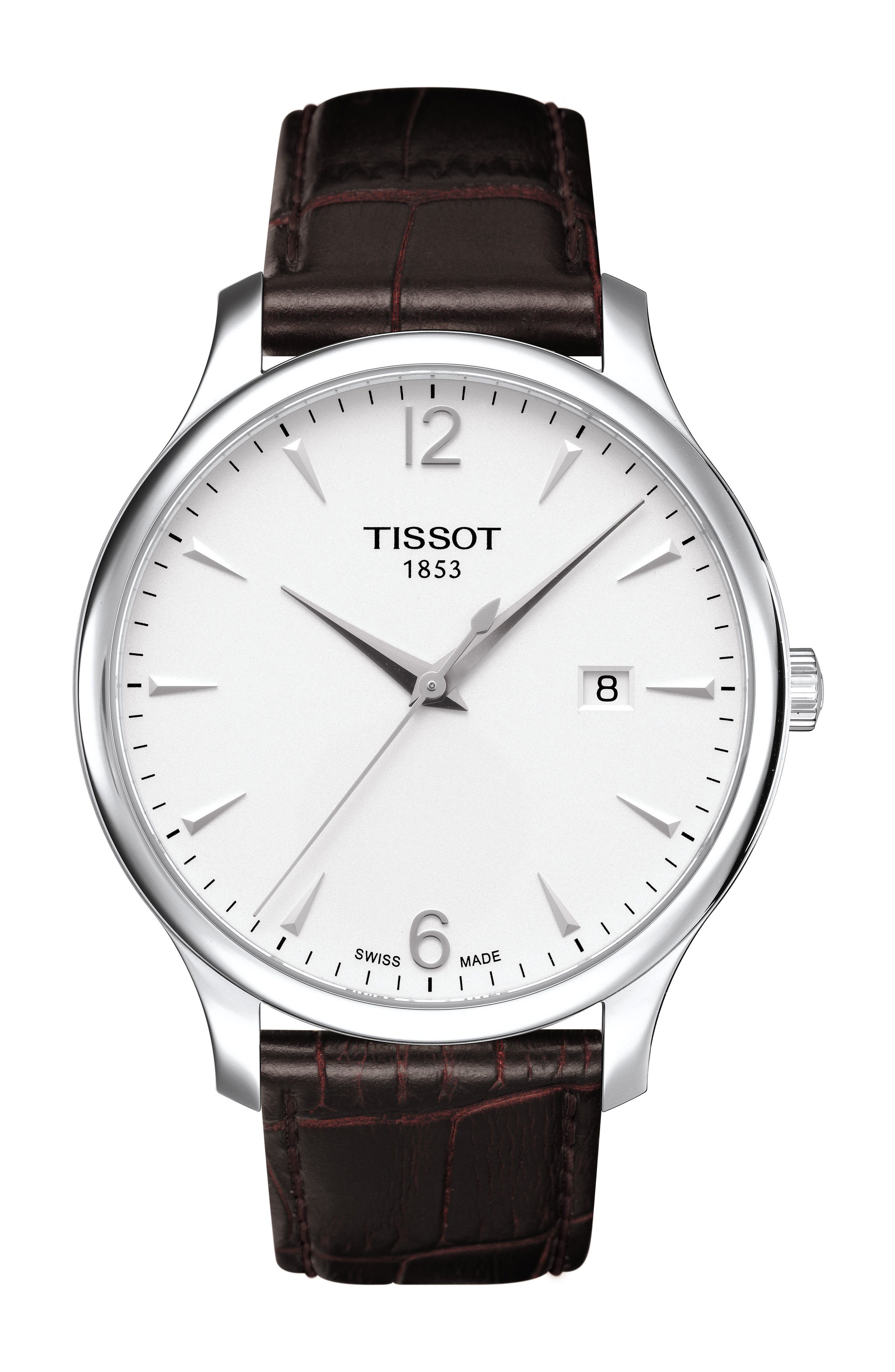 Tissot Tradition Leather Strap Watch, 42mm Nordstrom
