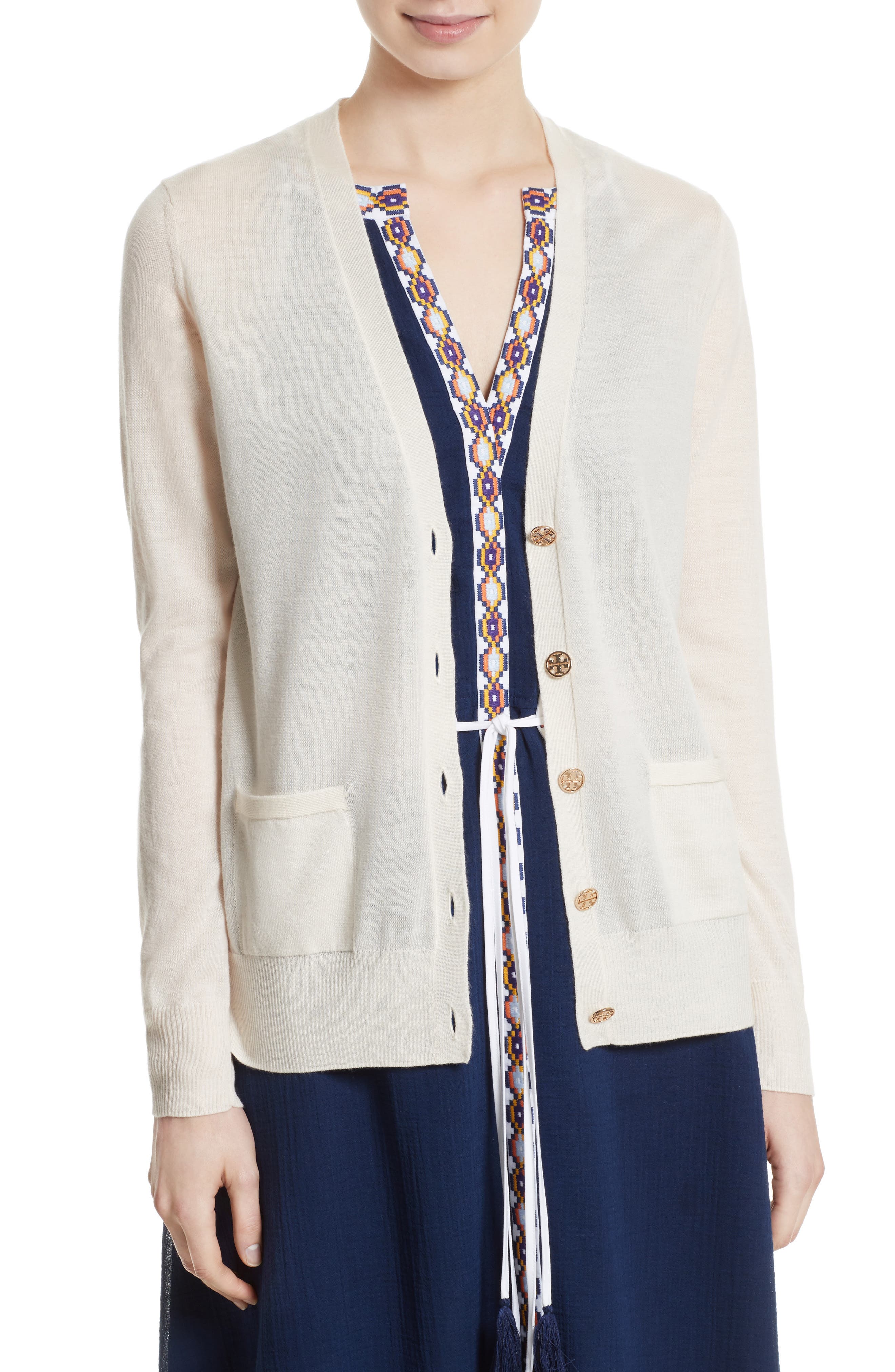 Tory Burch Madeline Merino Wool Cardigan