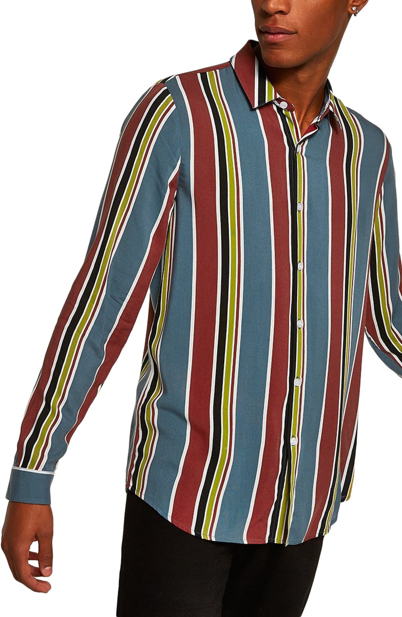 Topman Stripe Classic Fit Sport Shirt