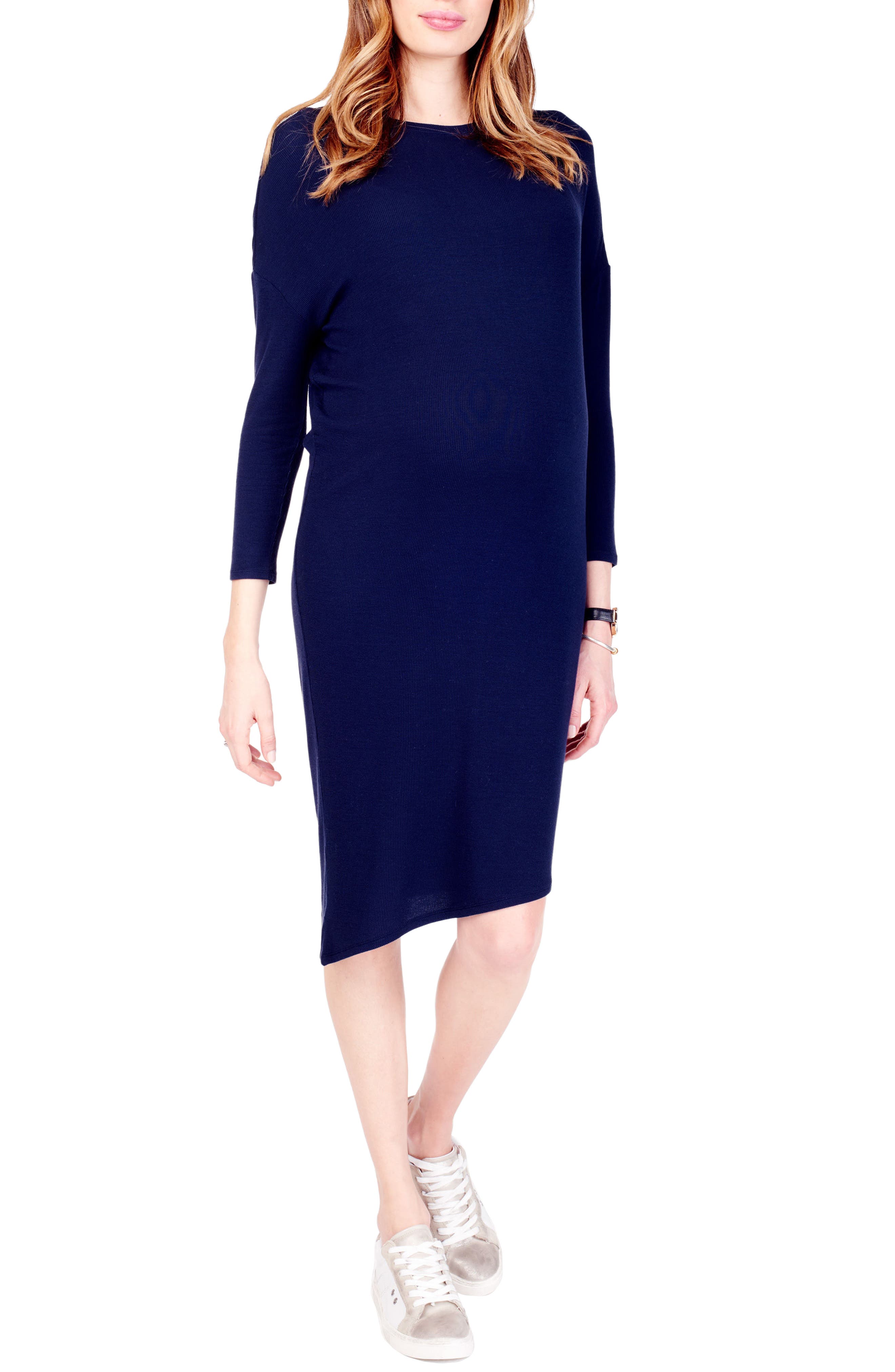 Ingrid & Isabel Asymmetrical Maternity Dress, Blue