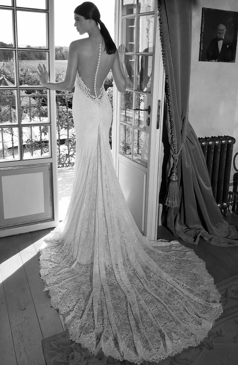 Plunging V-Neck Strapless Lace Dress,
Alternate,
color, IVORY