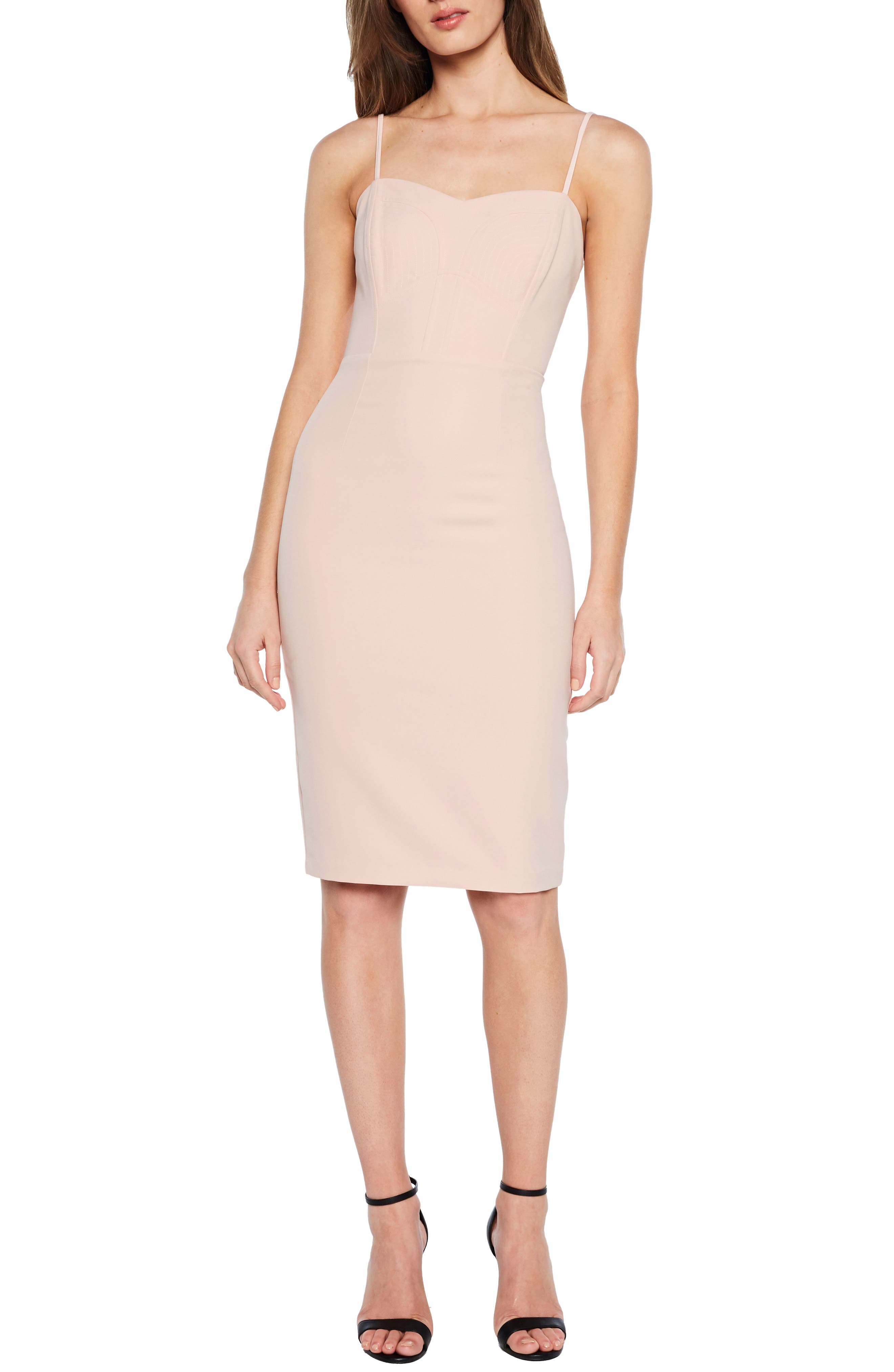 Bardot Stella Stitch Sheath Dress, Pink