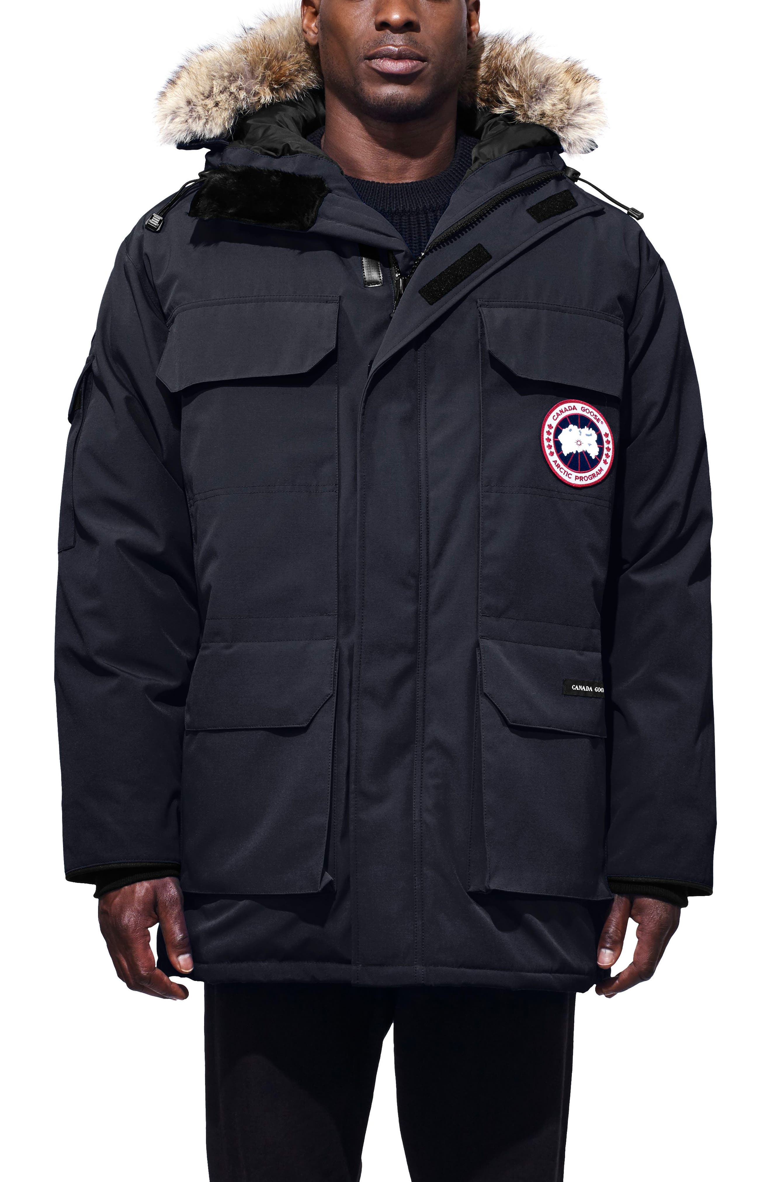 Canada Goose Pbi Expedition Regular Fit Down Parka With Genuine Coyote Fur Trim, Blue