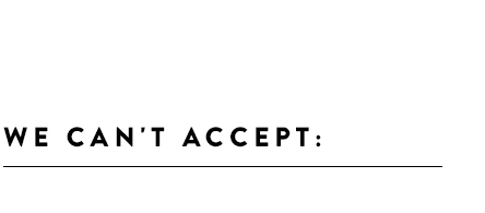 WE CAN'T ACCEPT: