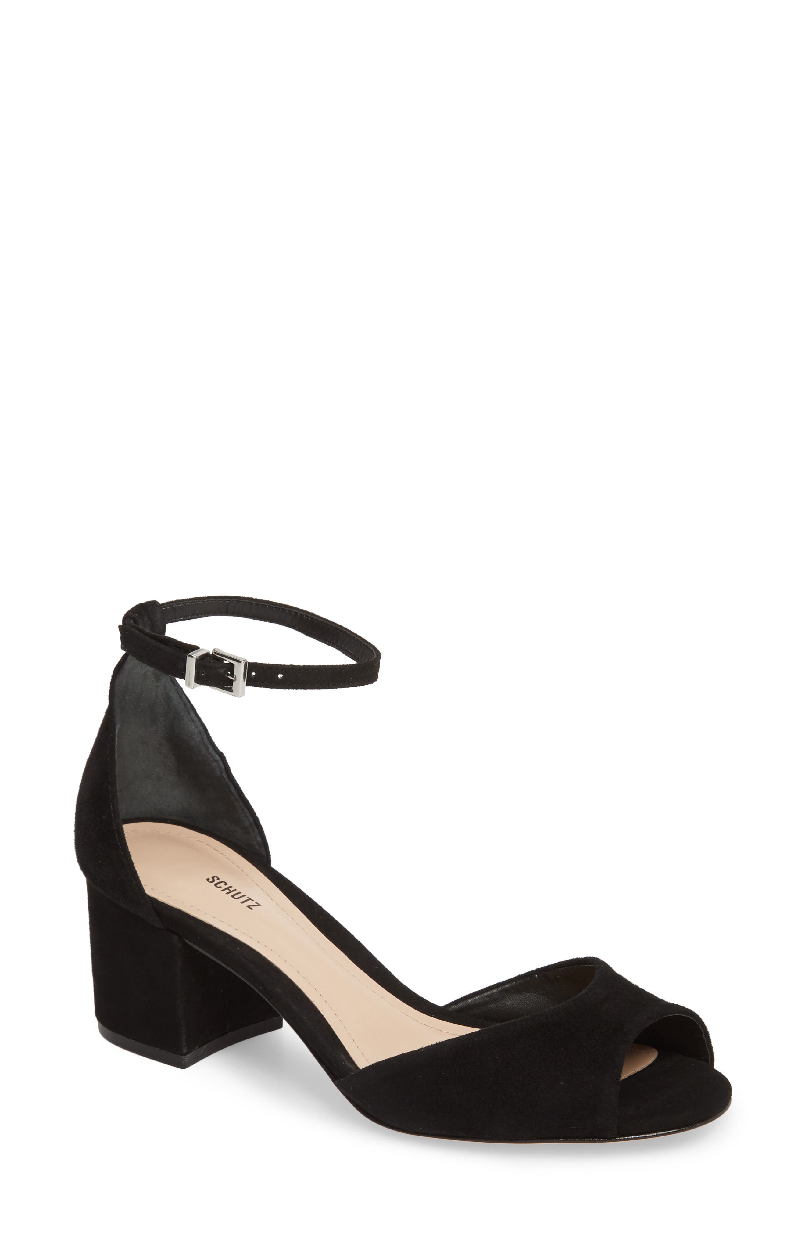 Schutz Roama Block Heel Sandal, Black