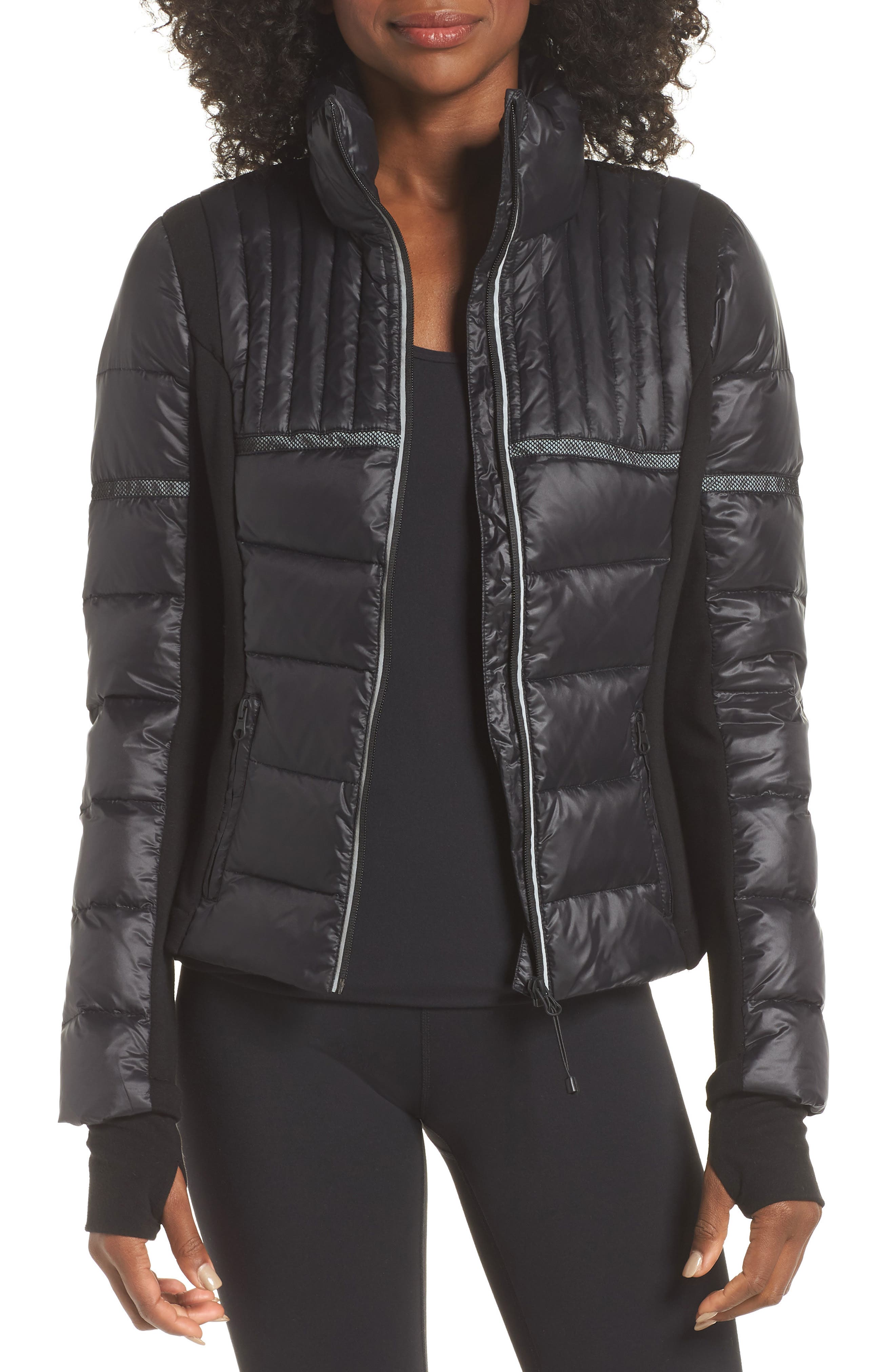Blanc Noir Reflective Feather Weight Down Jacket, Black