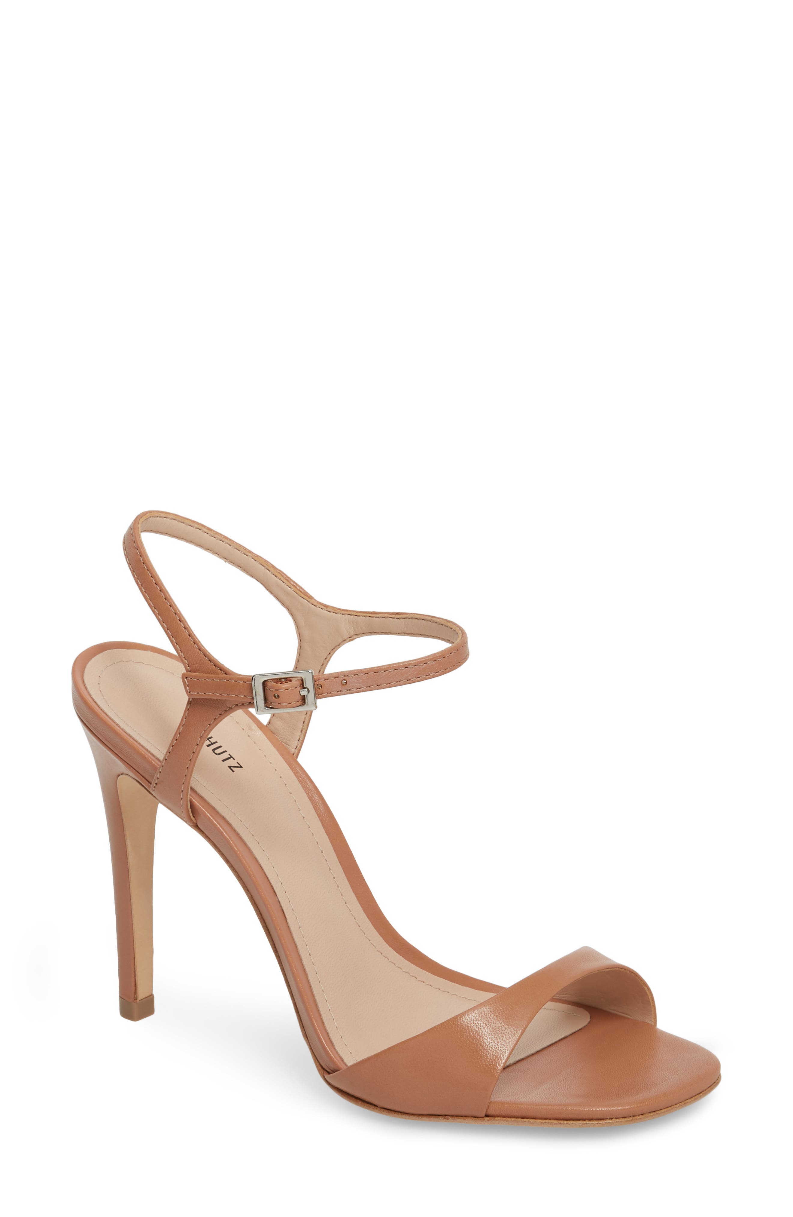 Schutz Jade Ankle Strap Sandal, Beige