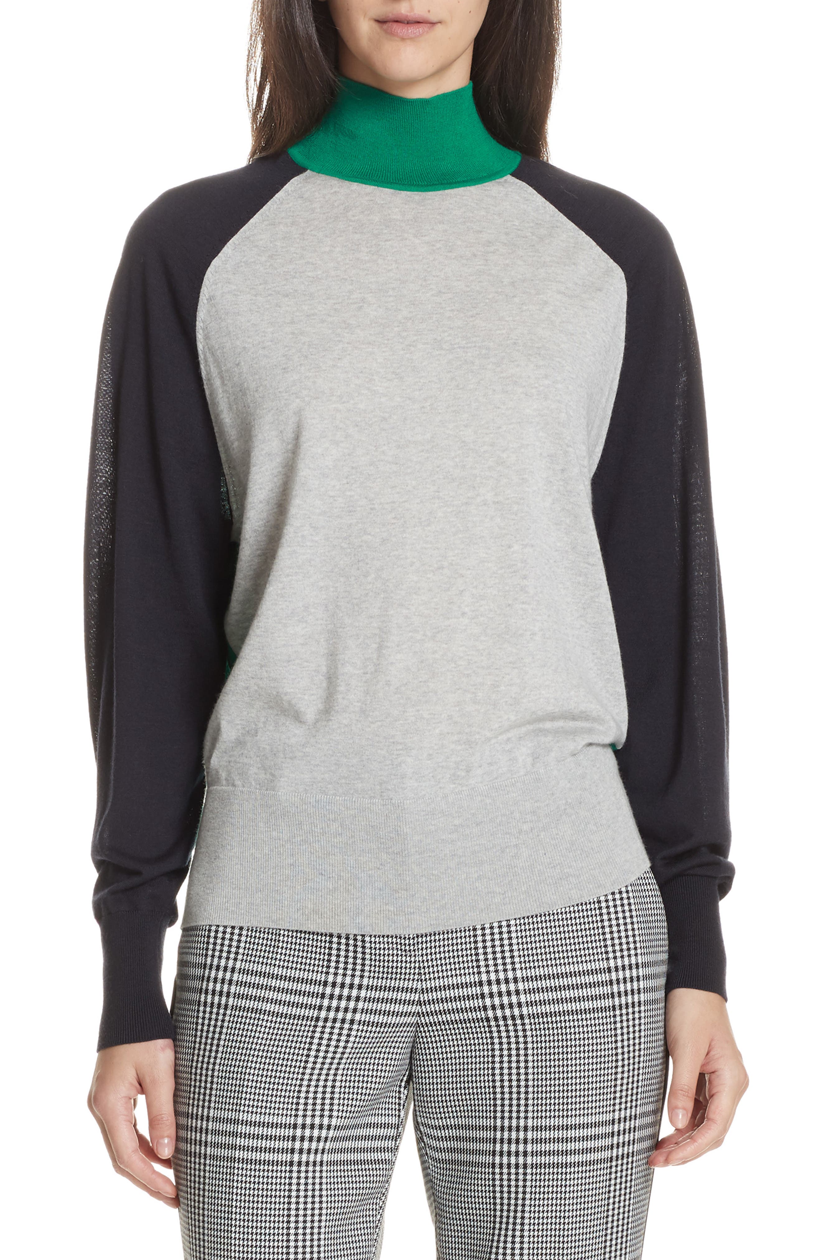 Boss Fanarea Tricolor Wool Pullover, Grey