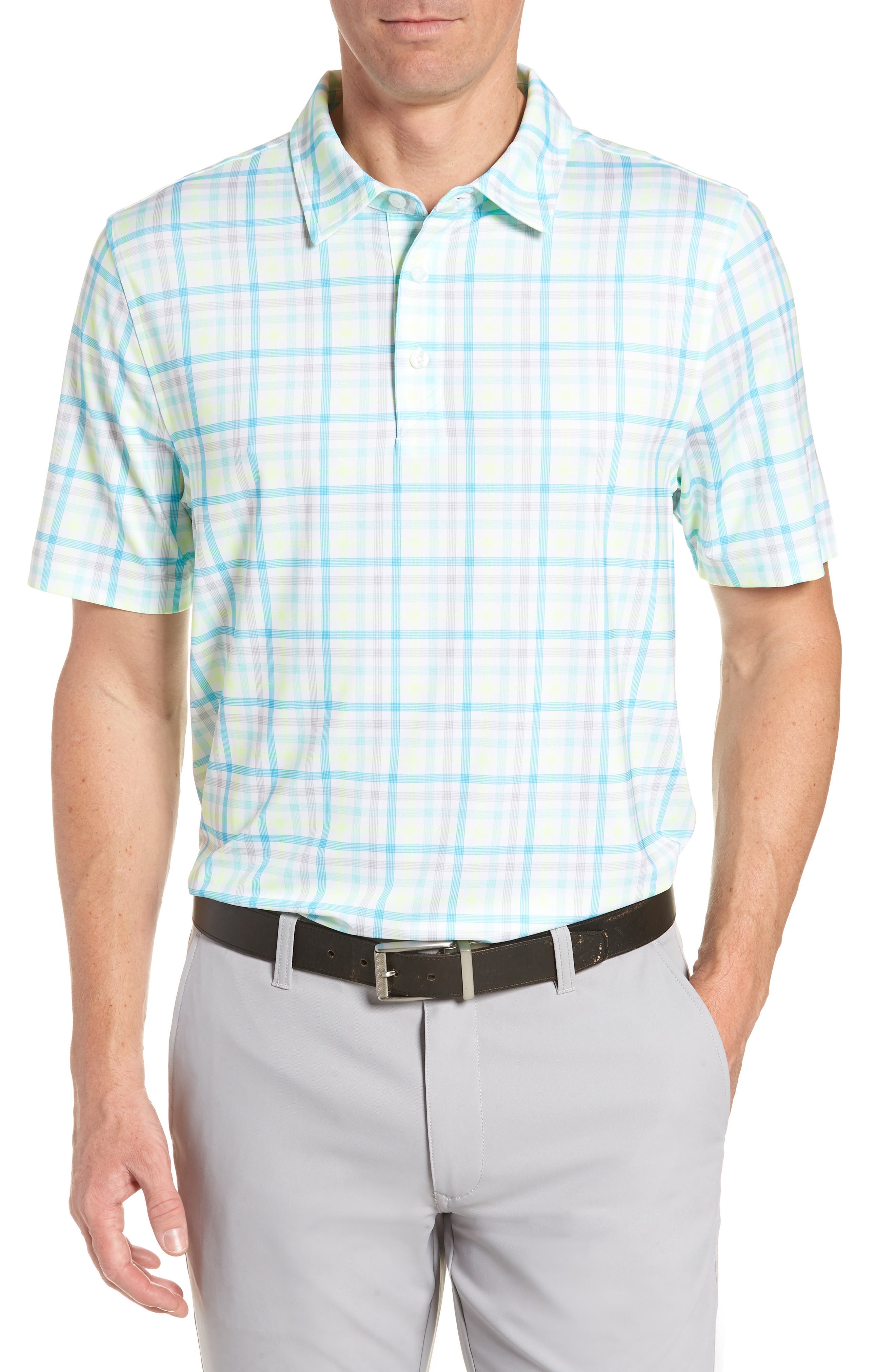 Cutter & Buck Chester Plaid Polo, Blue