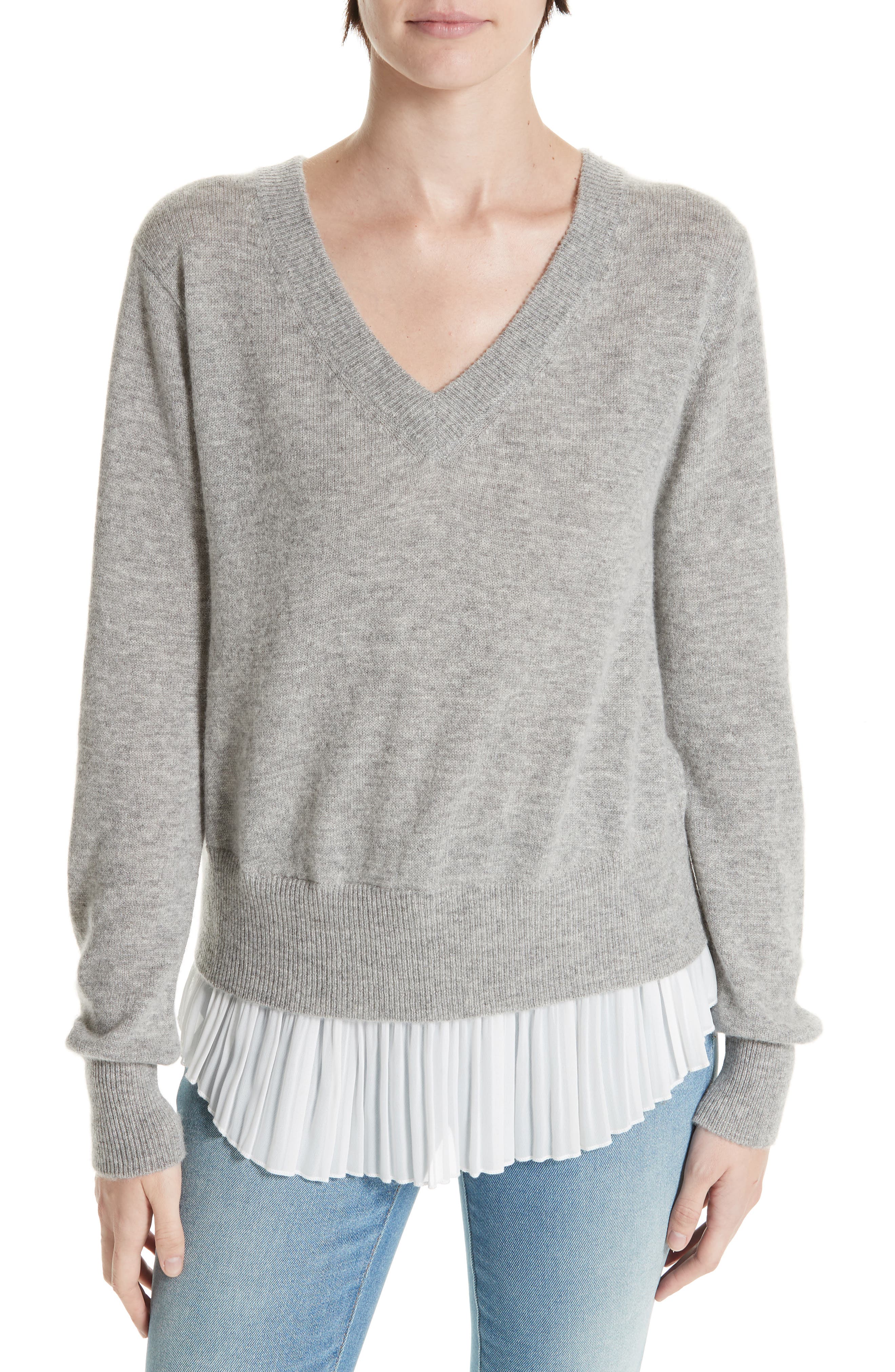 Brochu Walker Mix Media Wool & Cashmere Sweater