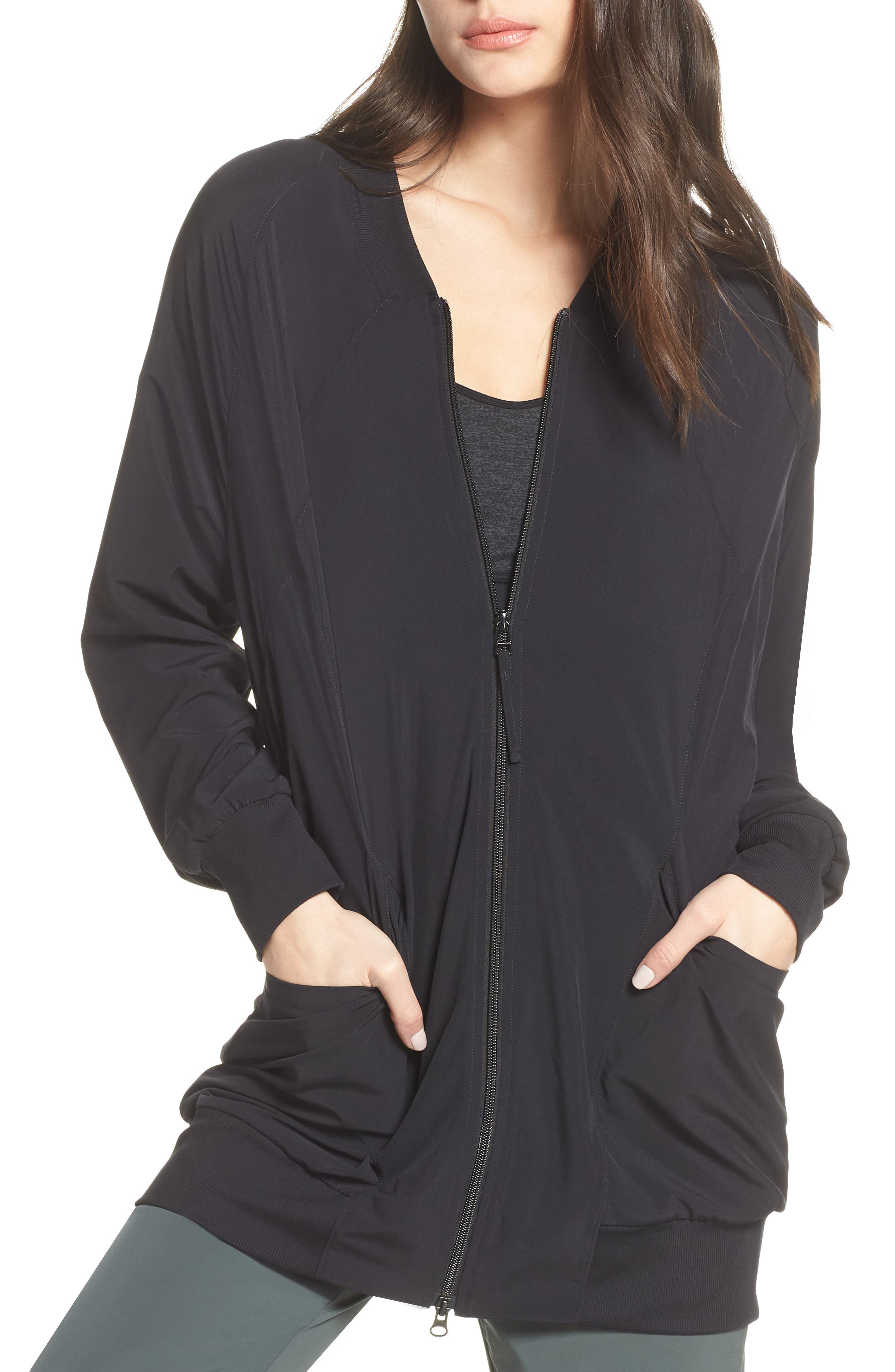 Zella Urban Long Bomber Jacket