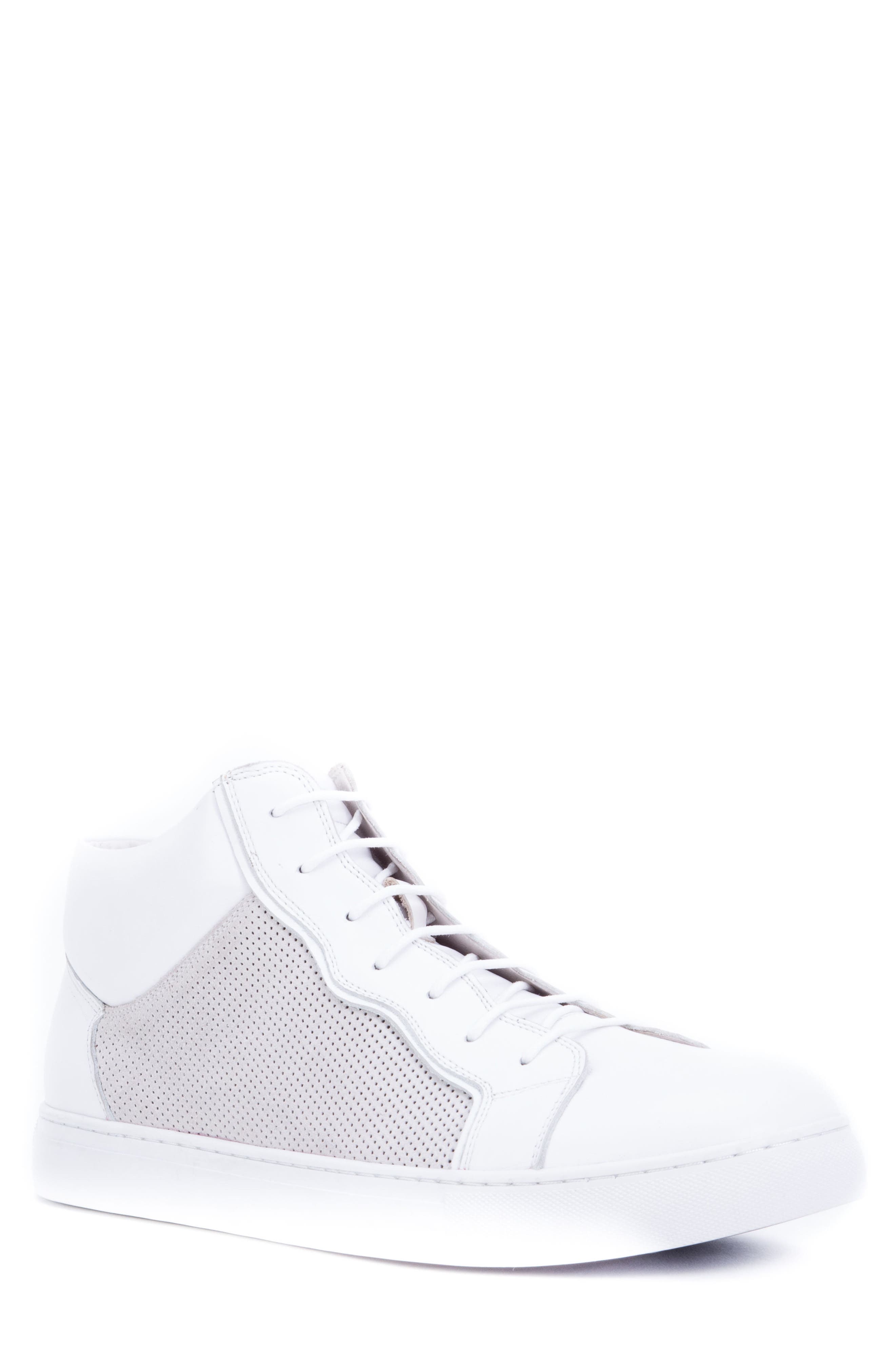 Zanzara Twist Perforated High Top Sneaker- White