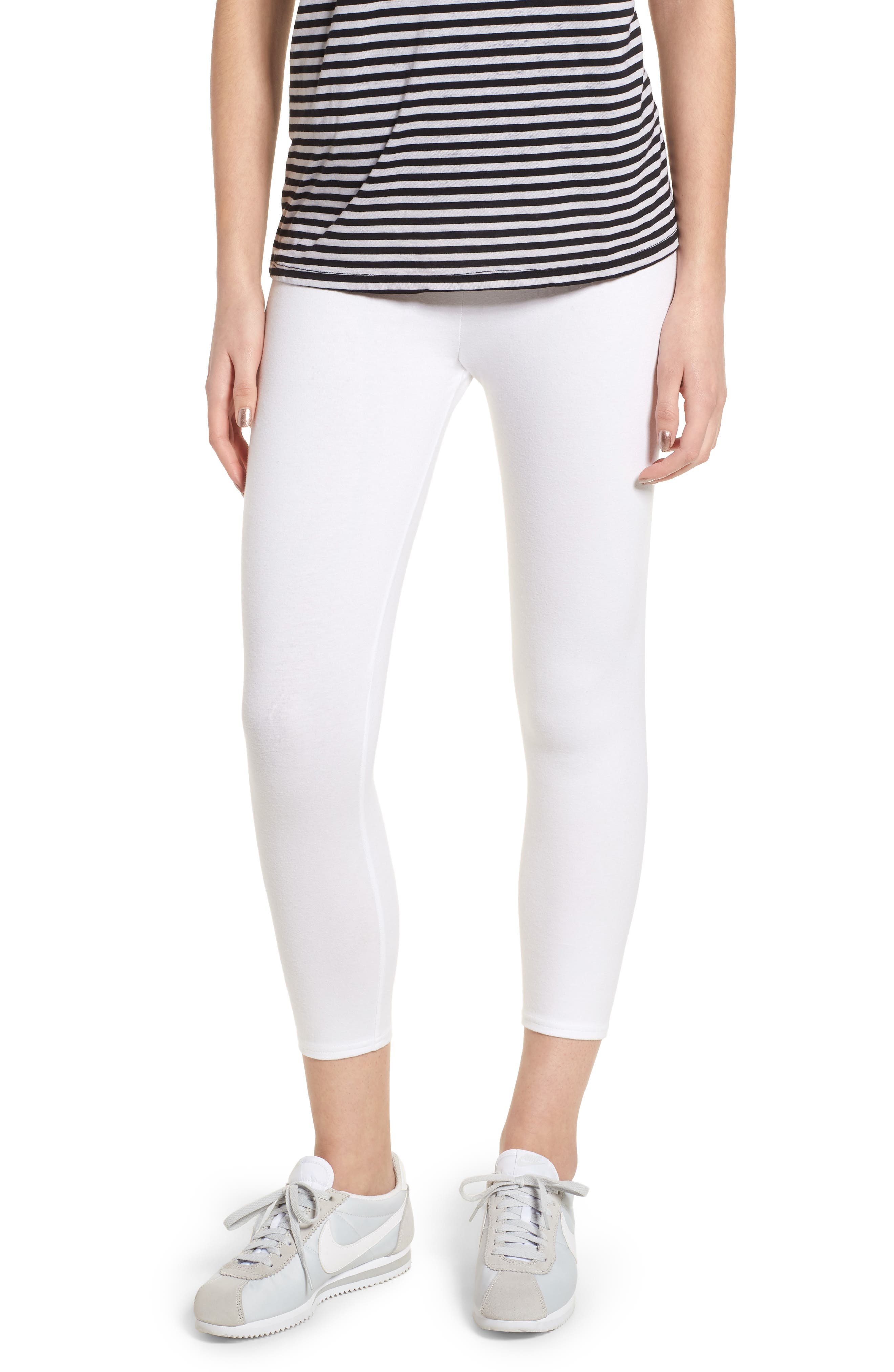 Nordstrom High Waist Crop Leggings, White