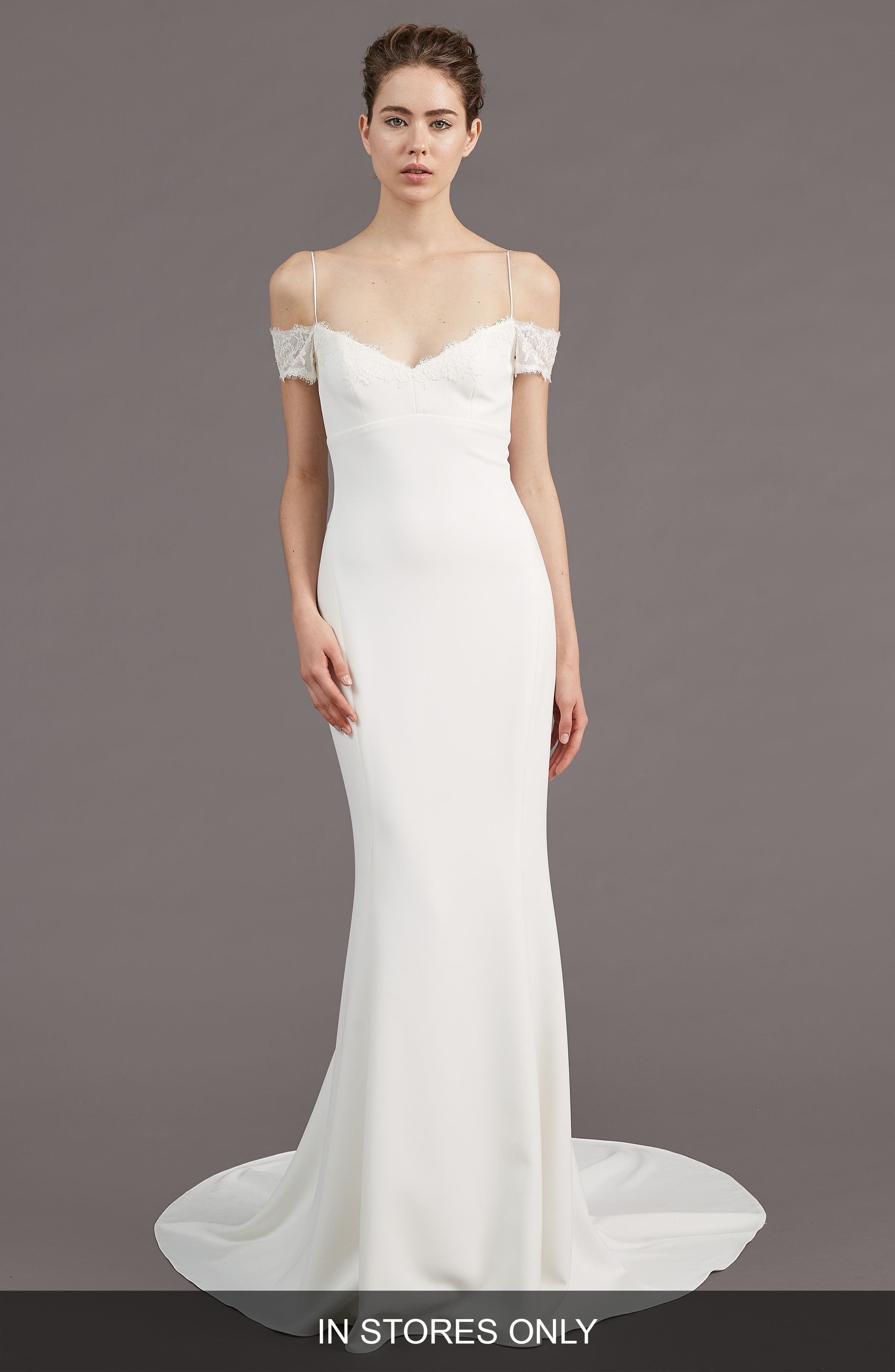 Amsale Mel Off The Shoulder Trumpet Gown
