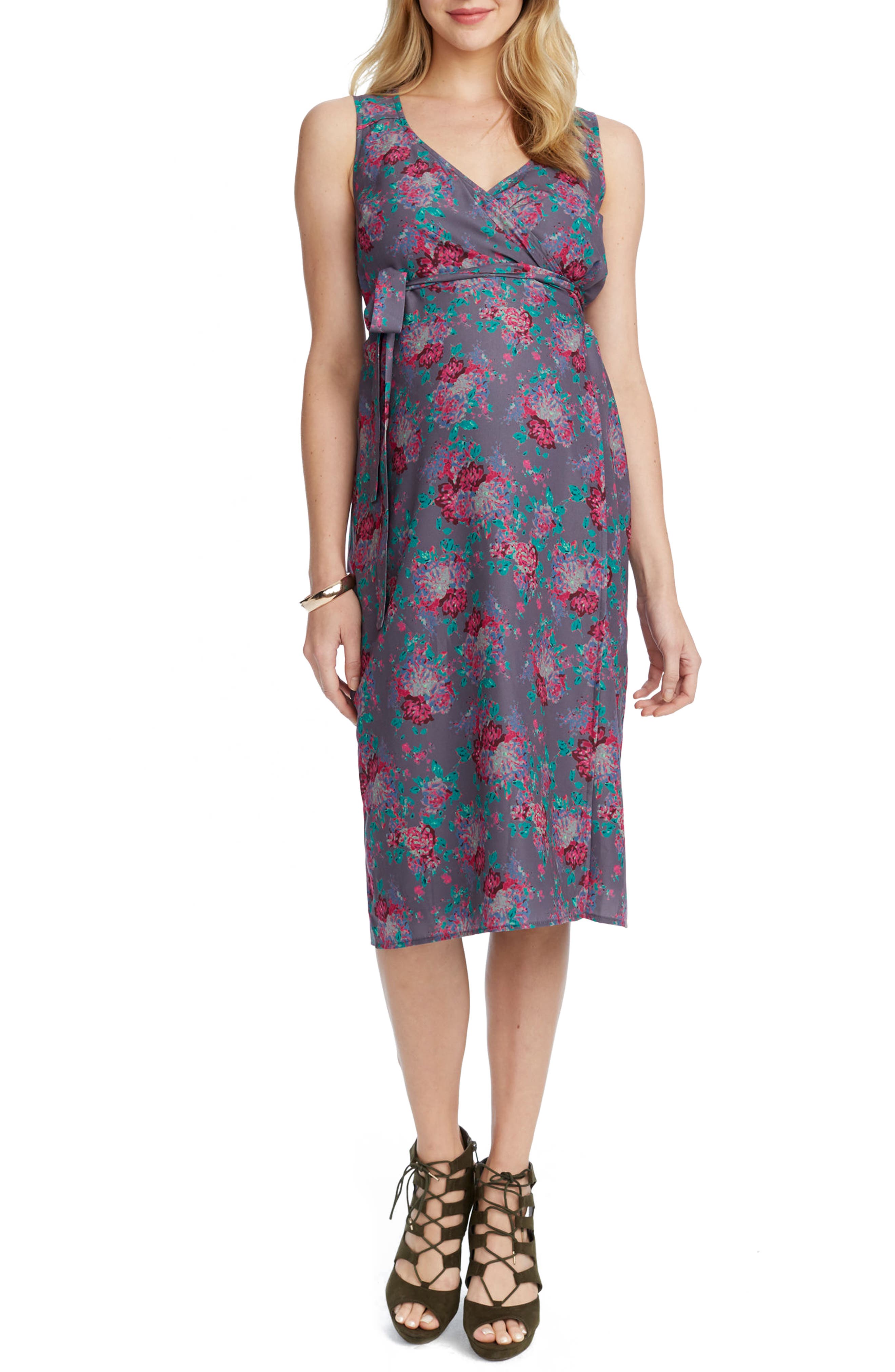 Rosie Pope Tara Floral Maternity/nursing Wrap Dress