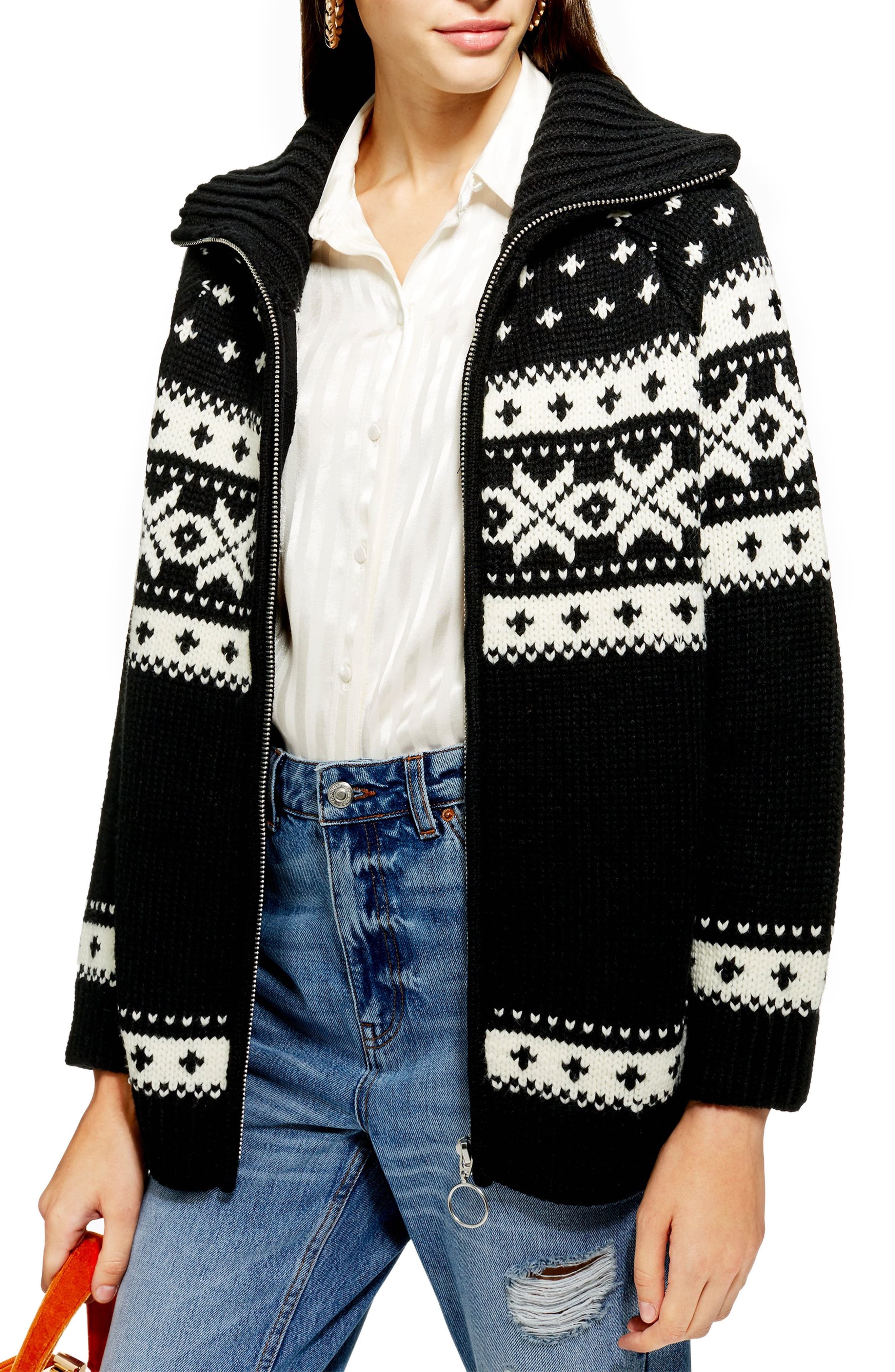 Topshop Fair Isle Cardigan