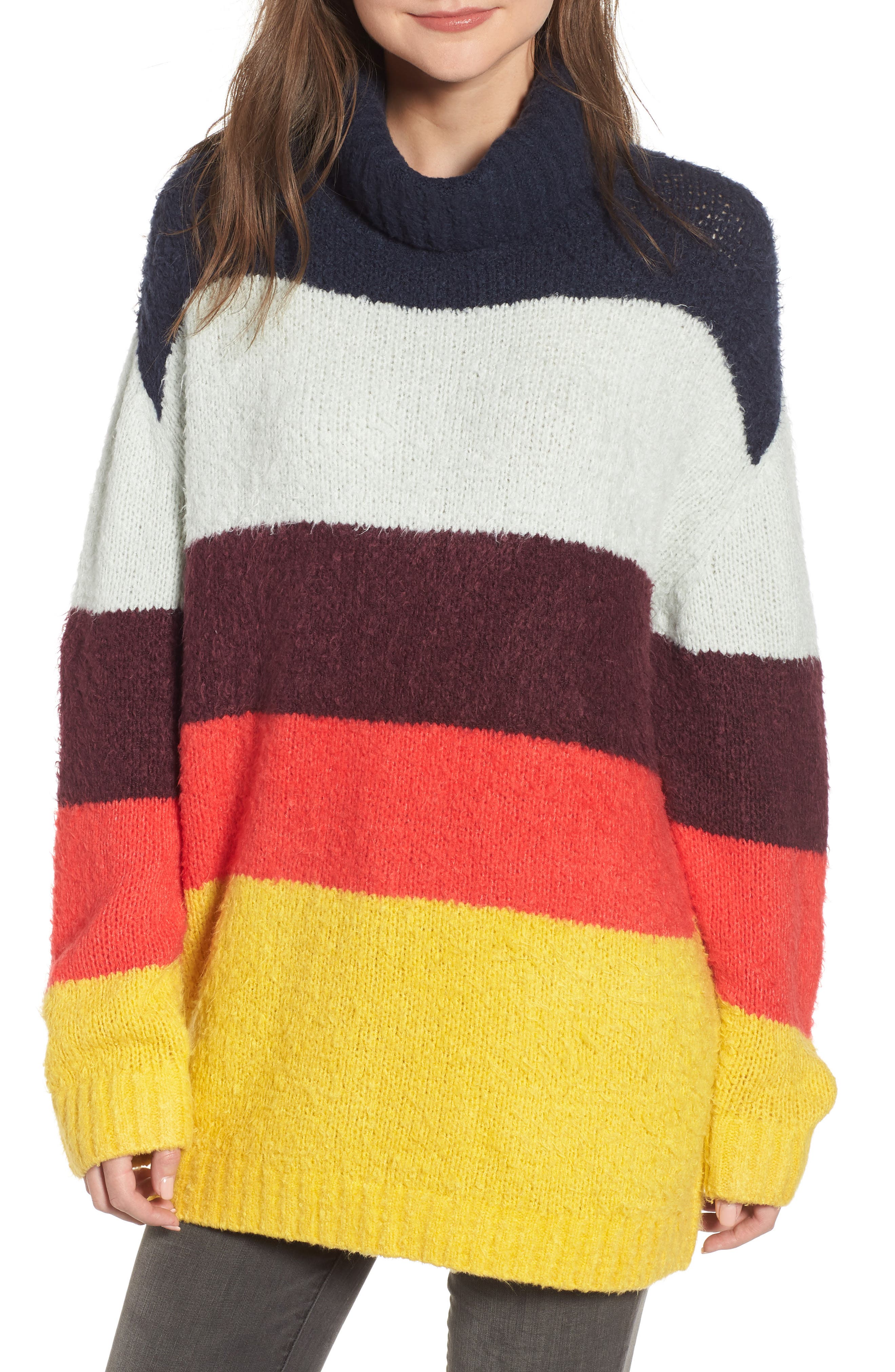 Chelsea28 Bold Stripe Oversize Sweater, Blue