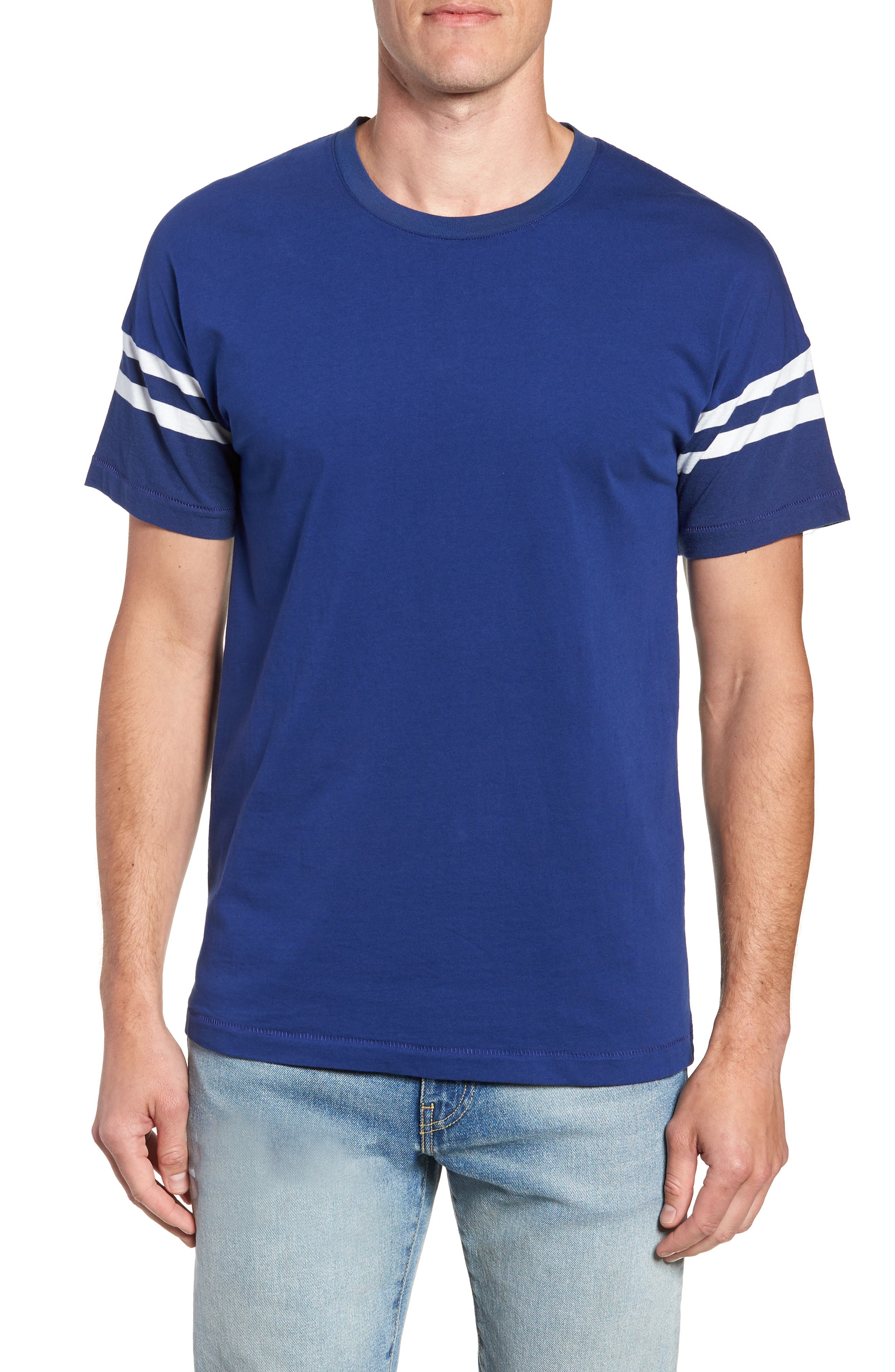 French Connection 24S Tipping Stripe Regular Fit T-Shirt, Blue