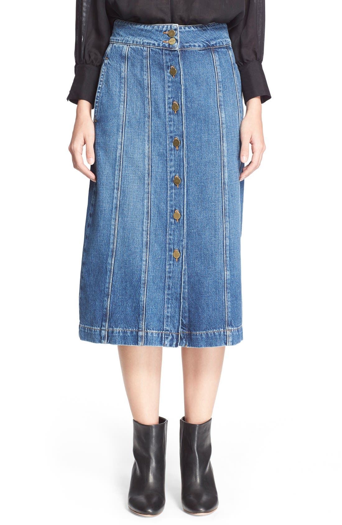 FRAME 'Le Panel' Denim Skirt (Skylark) Nordstrom