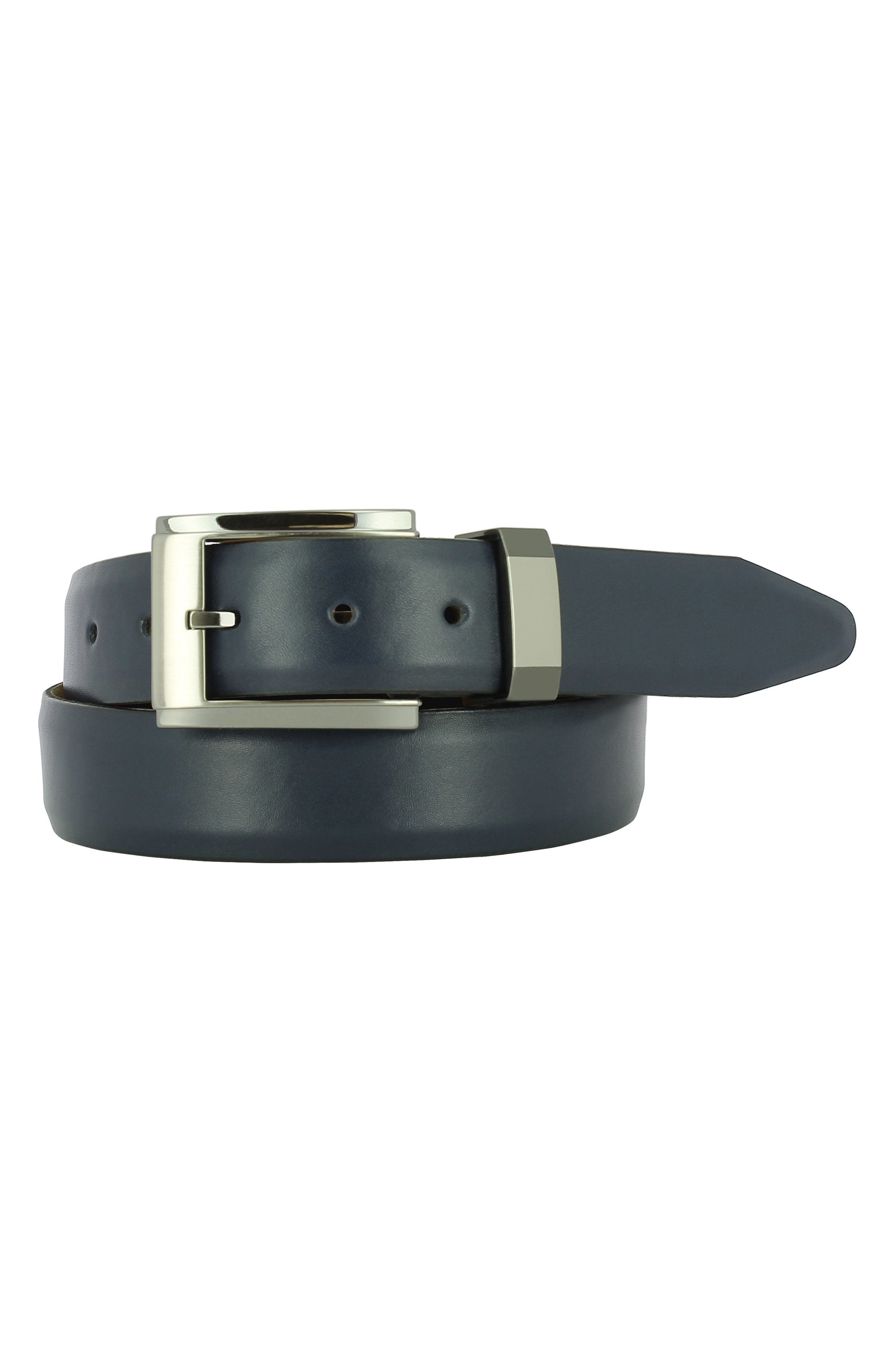Remo Tulliani Luke Leather Belt, Navy