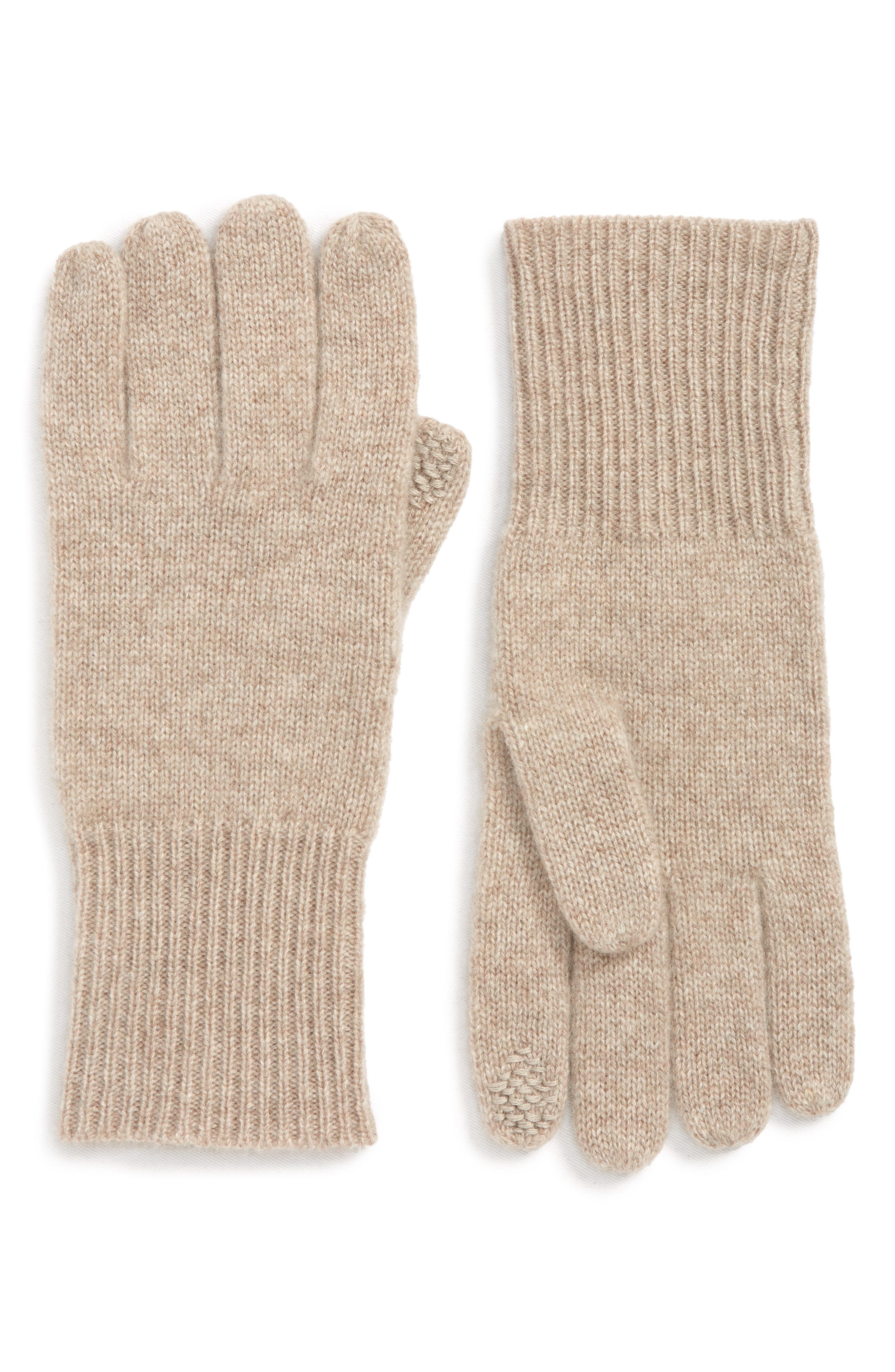 Halogen® Rib Knit Cashmere Gloves Nordstrom