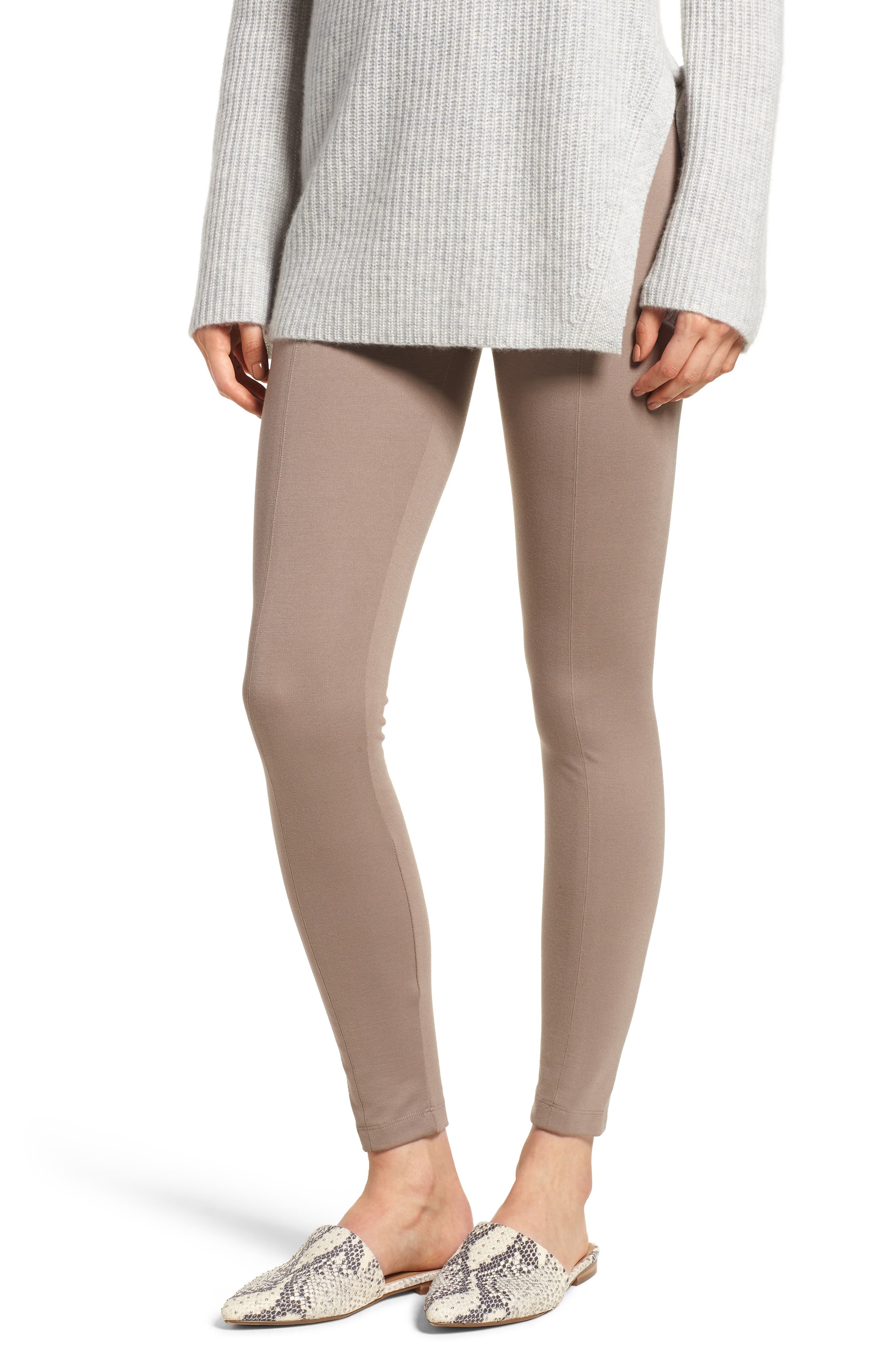 Lysse Center Seam Ponte Leggings, Brown