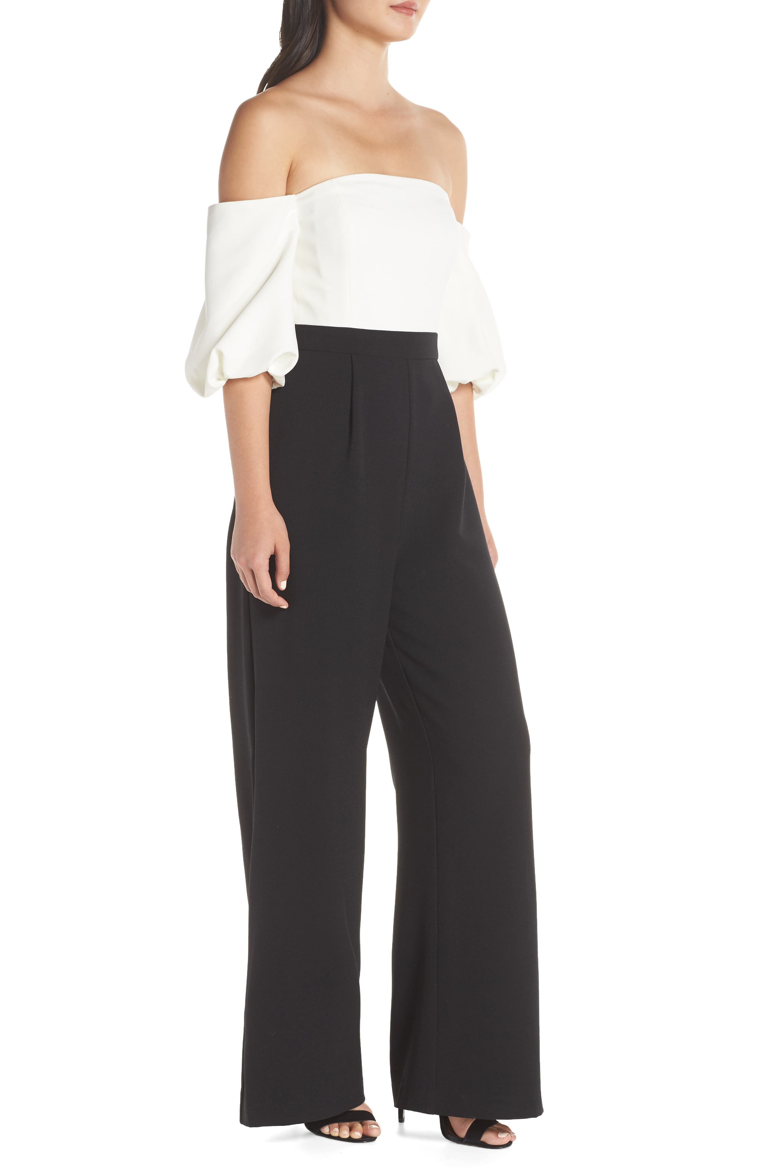 off the shoulder wide leg jumpsuit eliza j