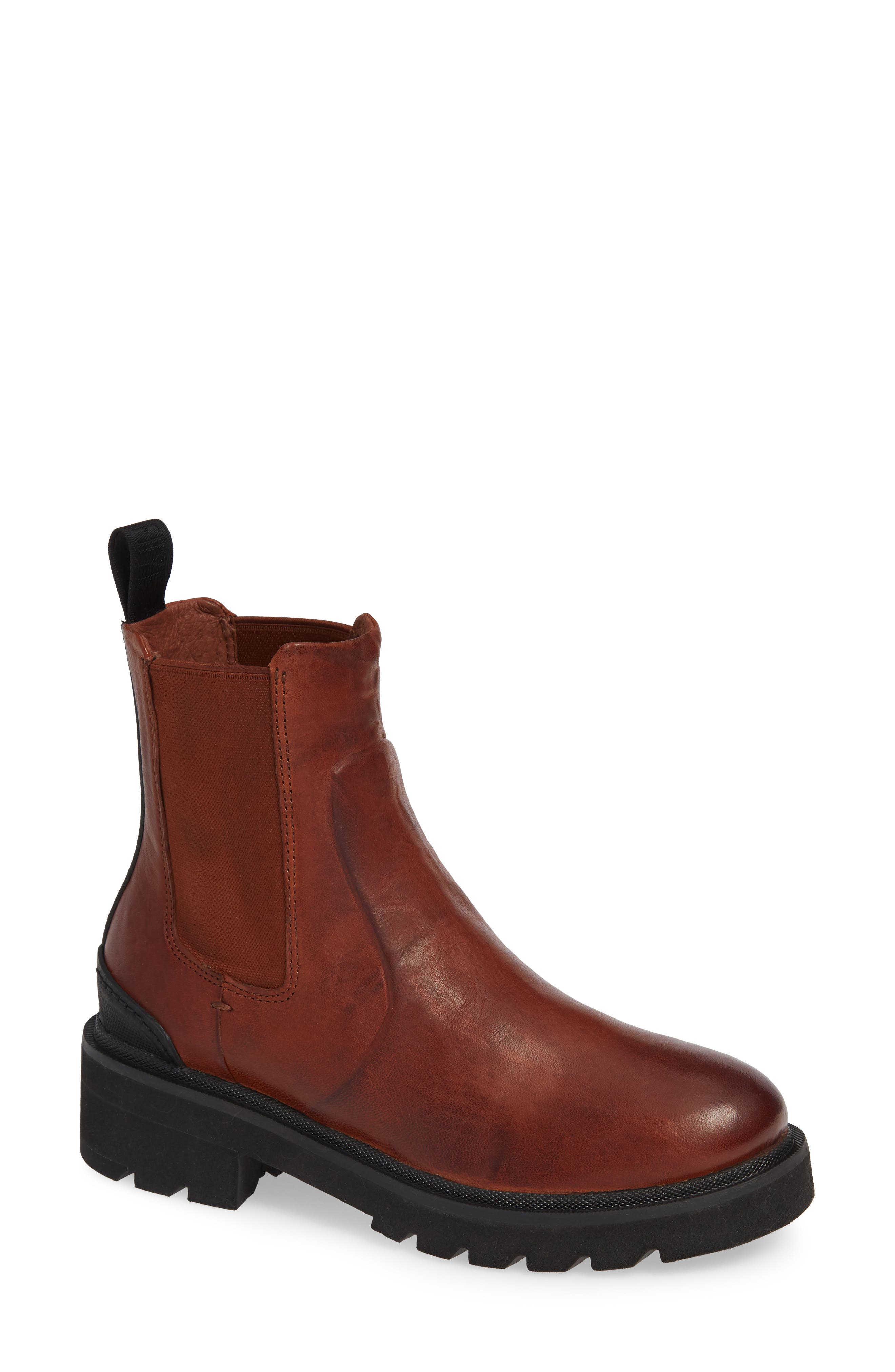 Frye Allison Lugged Chelsea Bootie, Brown
