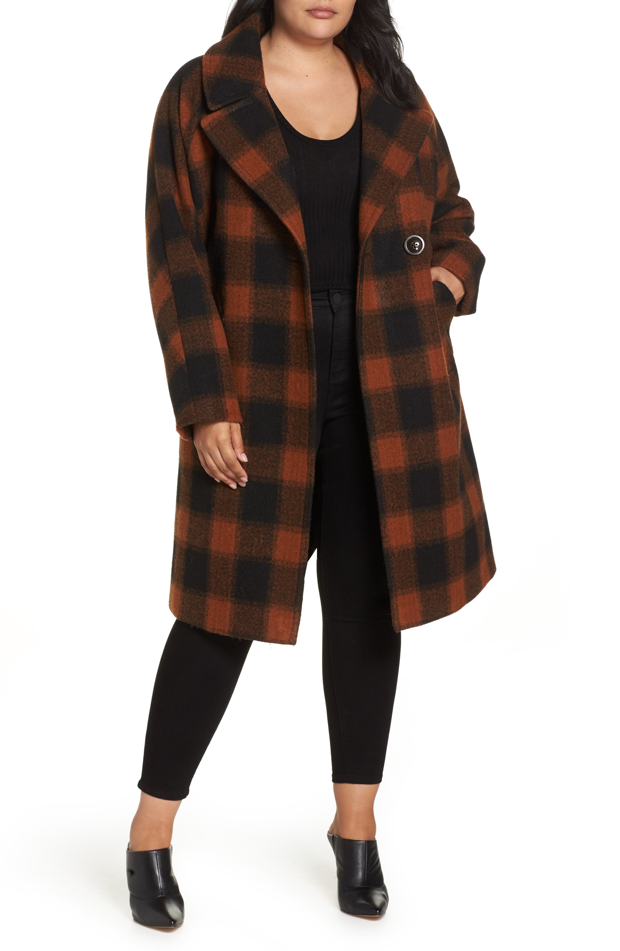 Plus Size Rachel Rachel Roy Oversize Boiled Wool Coat