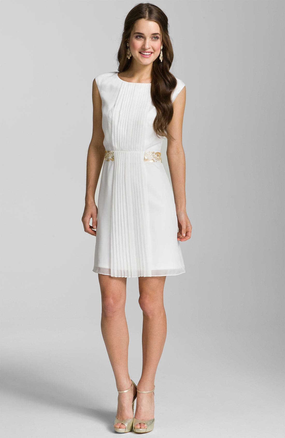 Calvin Klein Pleat Front Chiffon Dress Nordstrom