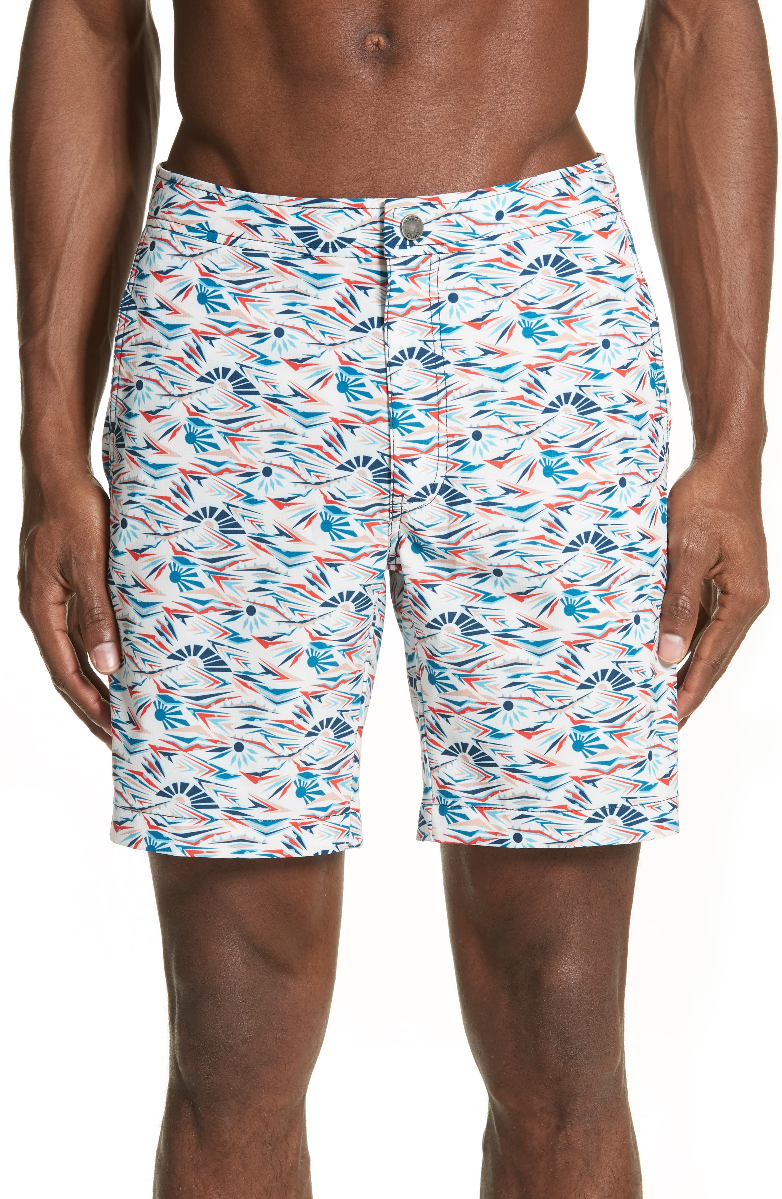 Onia Calder Sunrise Print Swim Trunks