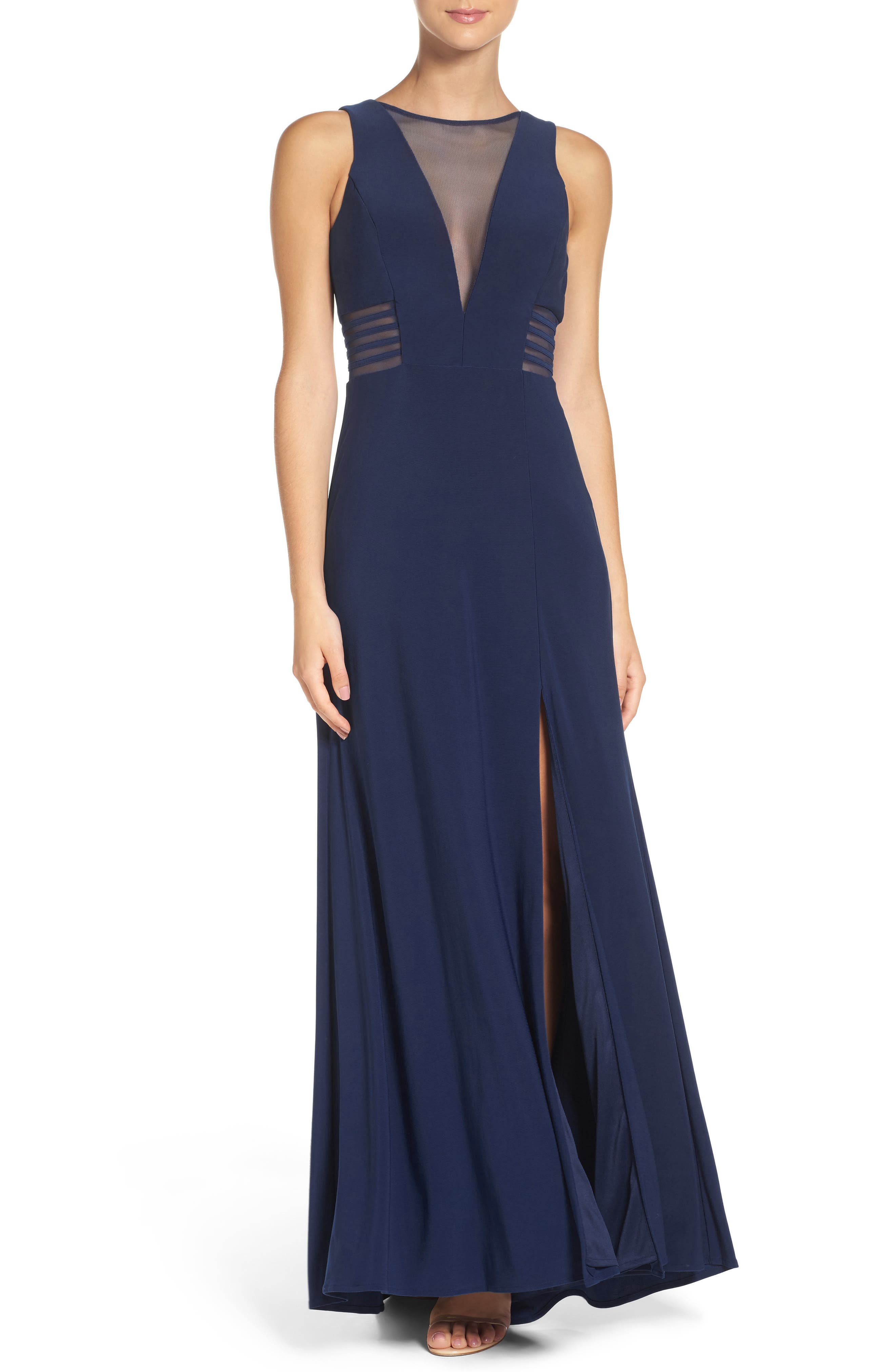 Morgan & Co. Illusion Gown, /10 - Blue