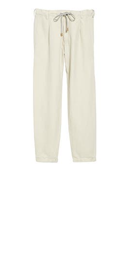 Pleated Cotton & Linen Jogger Pants