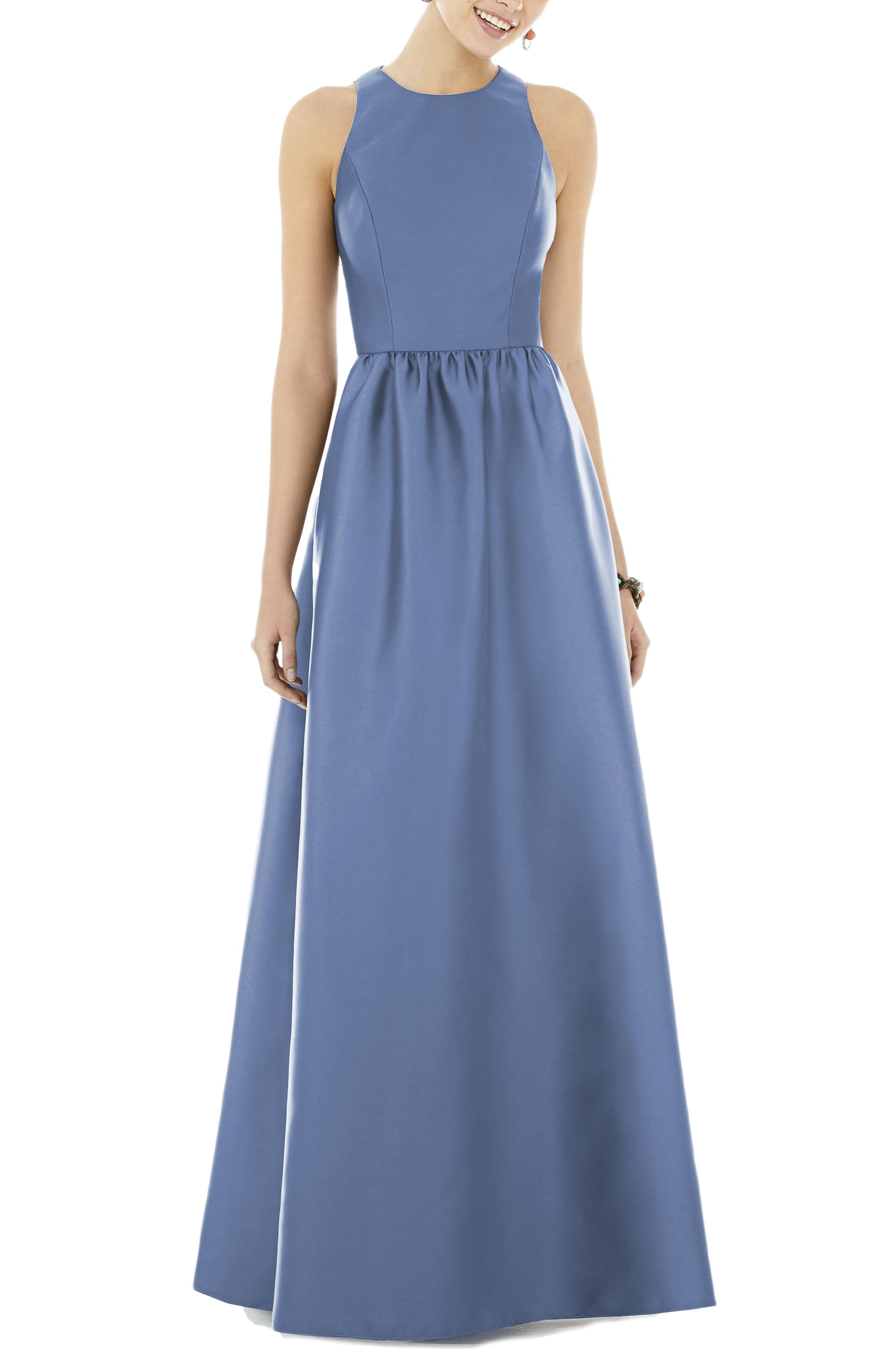 Alfred Sung Sateen Gown, Blue