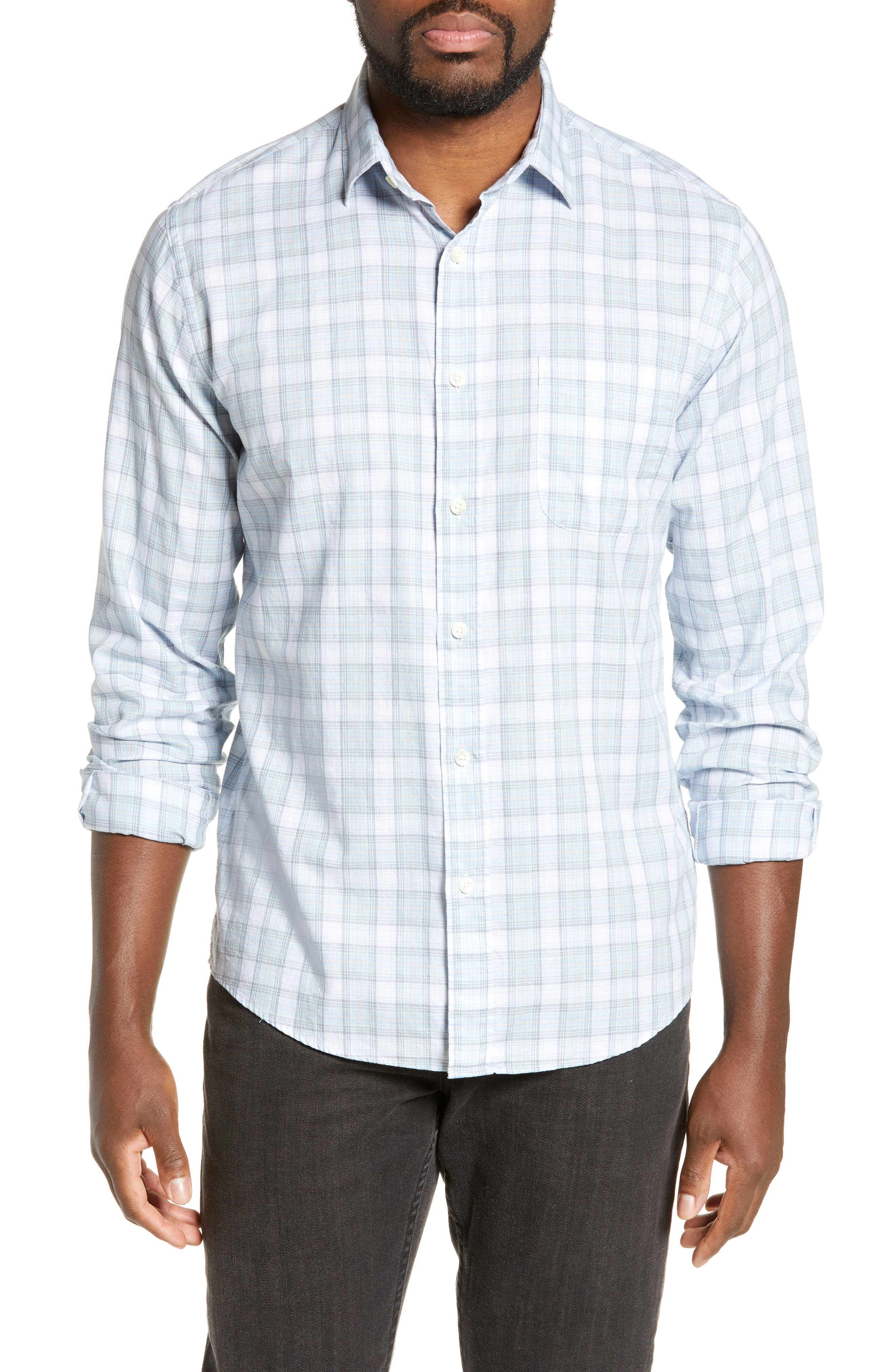 Faherty Ventura Regular Fit Plaid Sport Shirt, Blue