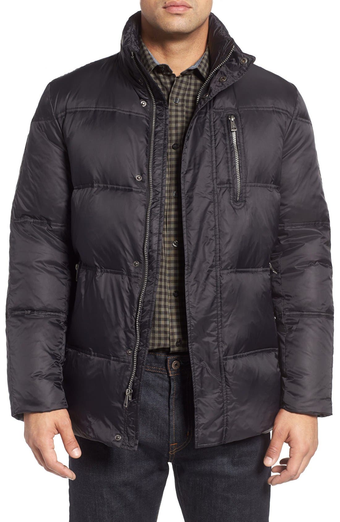 Cole Haan Quilted Jacket With Convertible Neck Pillow