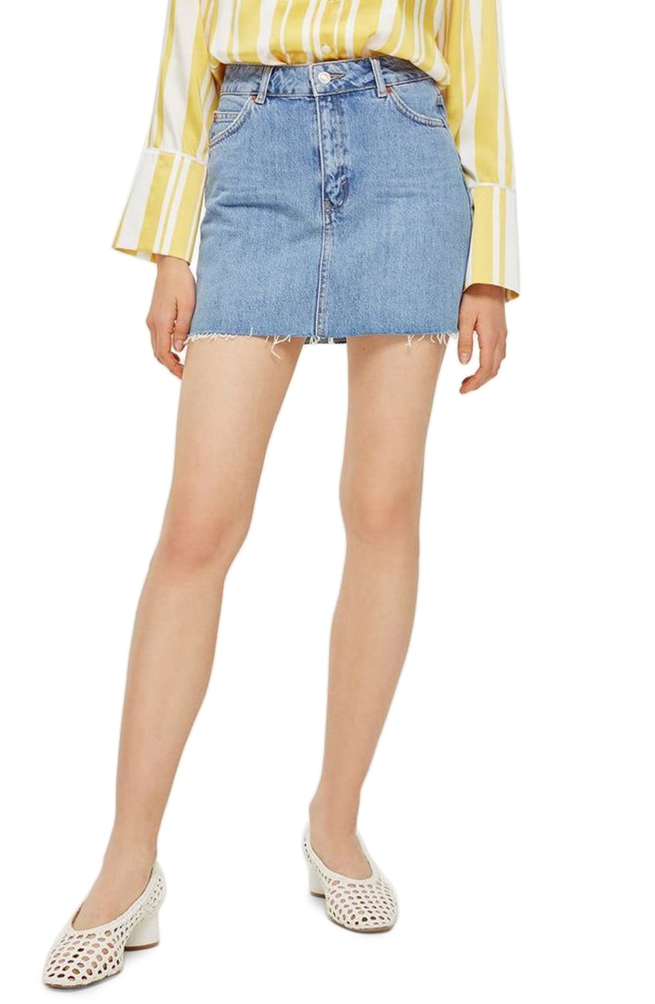 Topshop Denim Miniskirt, US (fits like 10-12) - Blue