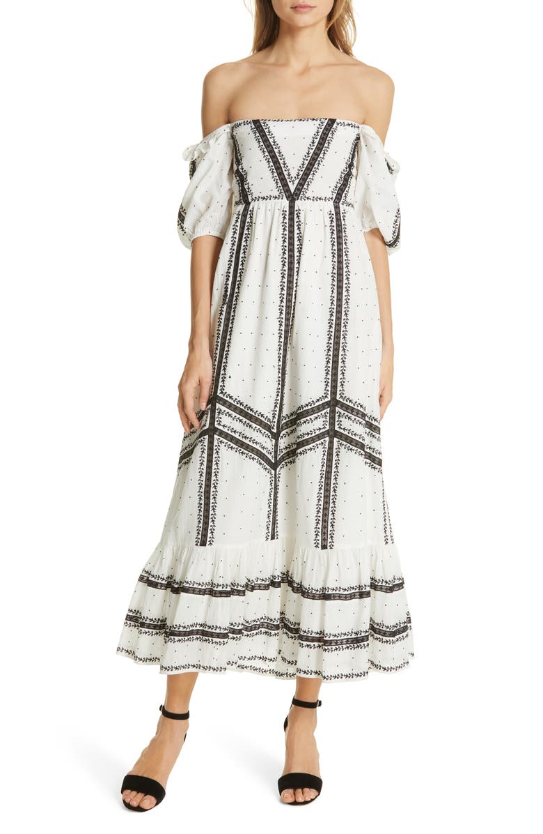Black Rose Off the Shoulder Maxi Dress