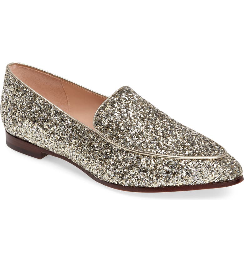 kate spade new york 'calliope' glitter almond toe loafer (women ...